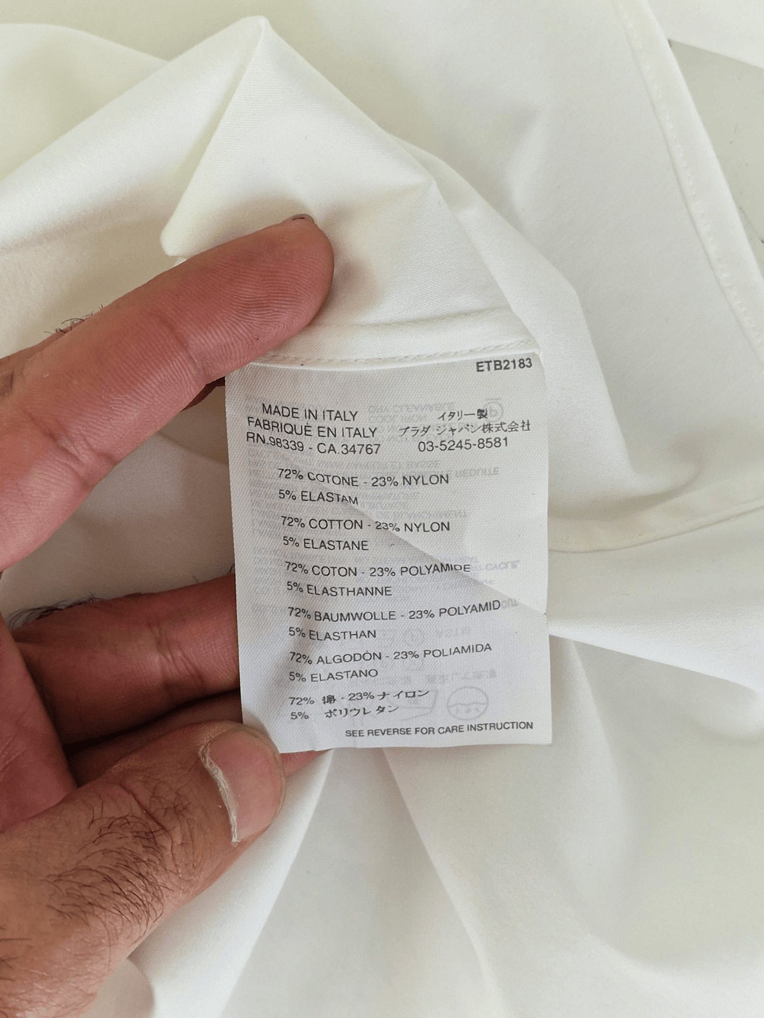 Prada PRADA WHITE COTTON SHIRT Size US L / EU 52-54 / 3 - 6 Thumbnail