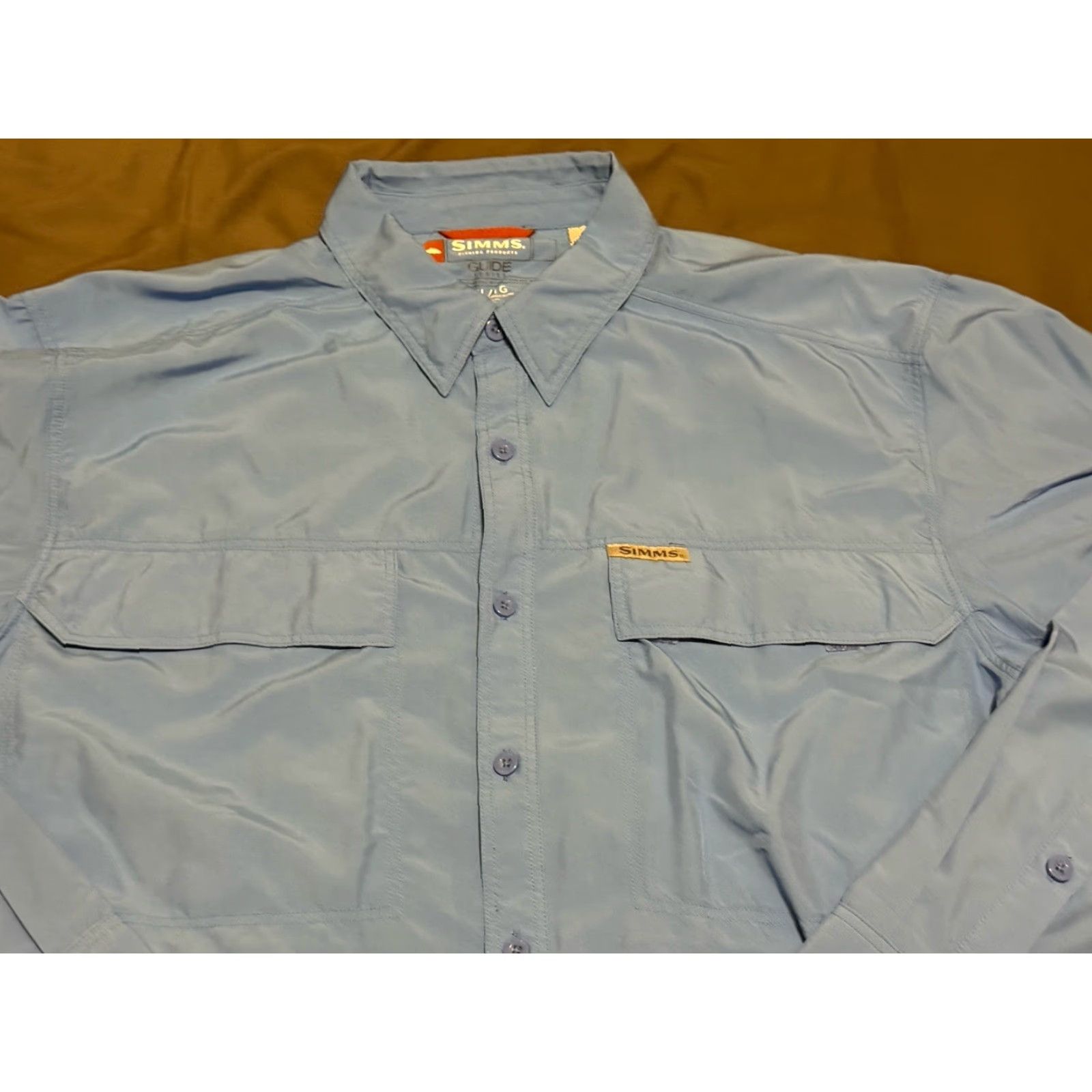 Vintage Simms Guide Series Fishing Shirt Mens XL Blue Long Sleeve Button-Up UV Vented Pockets Size US XL / EU 56 / 4 - 5 Thumbnail