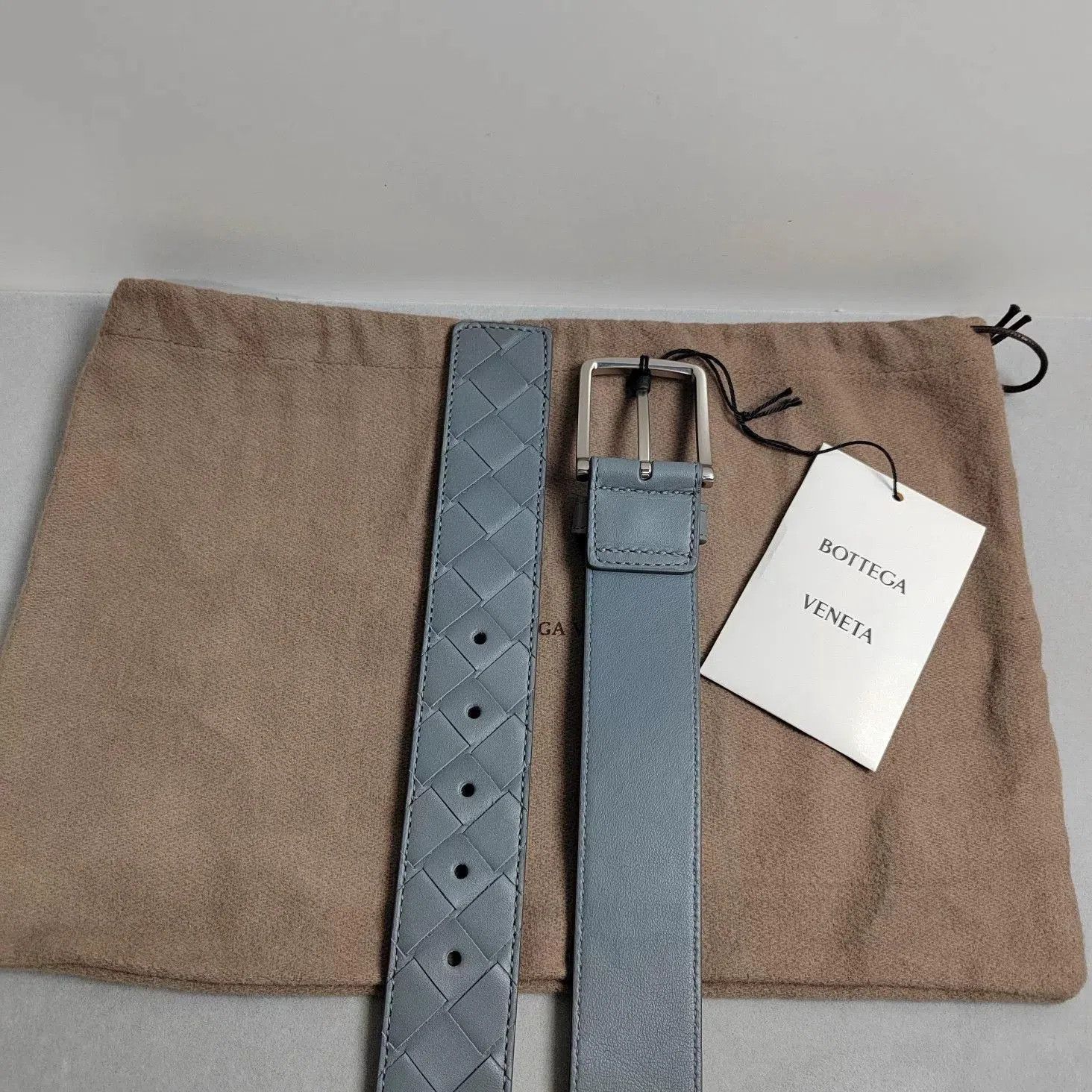 Bottega Veneta Bottega Veneta Gray Woven Leather Belt. Size ONE SIZE - 5 Thumbnail