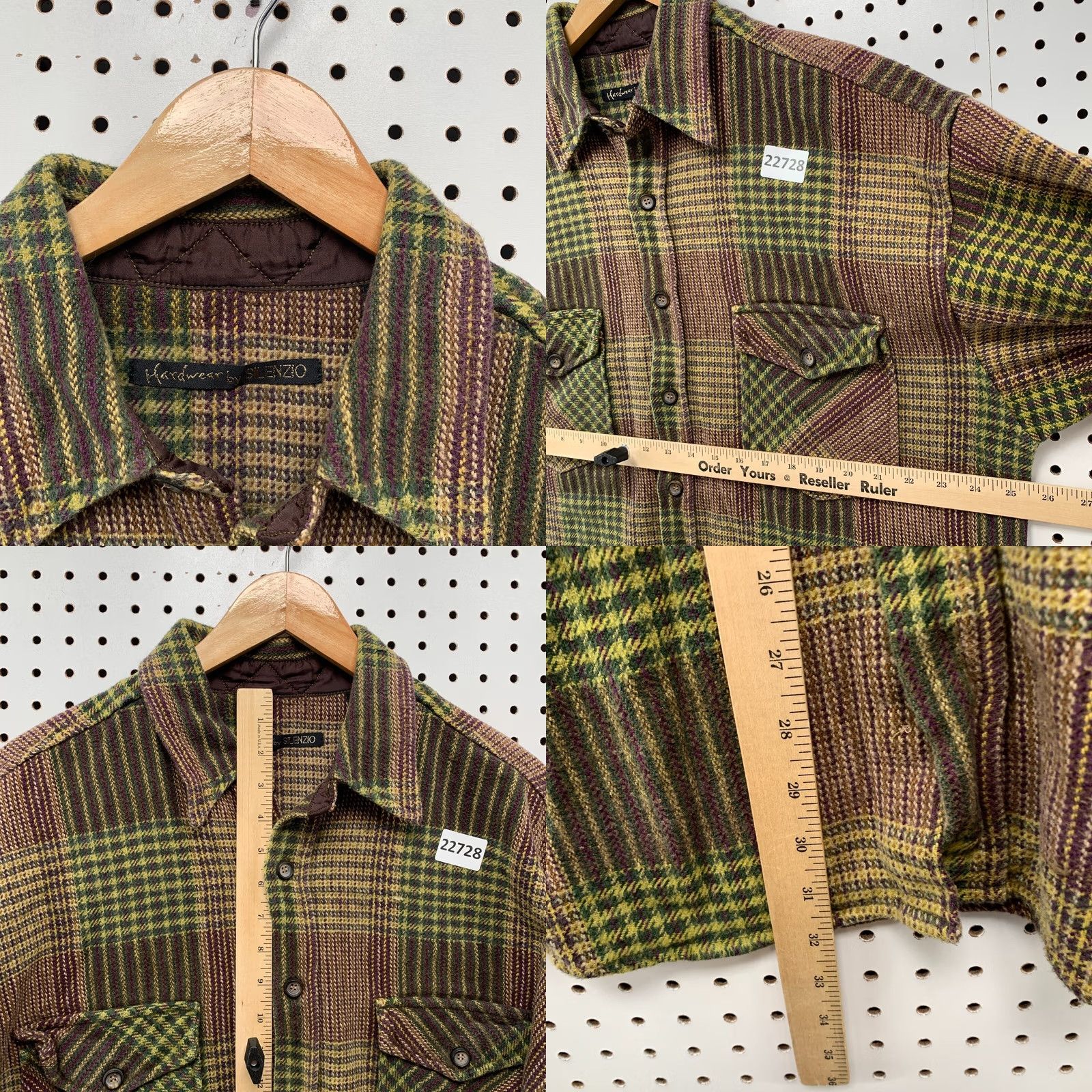 Vintage Hardwear By Silenzo Flannel Shirt Men XL Brown Knit Heavyweight Button Size US XL / EU 56 / 4 - 8 Thumbnail