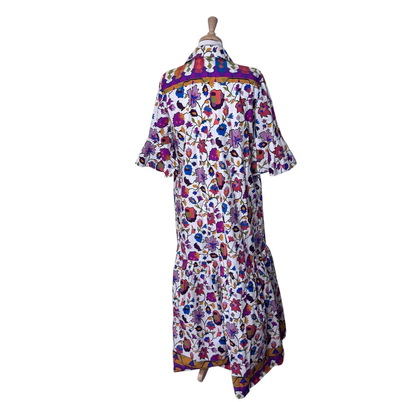 La DoubleJ LA DOUBLE J Artemis Flutter Sleeve Floral Printed Midi Dress Size M / US 6-8 / IT 42-44 - 4 Thumbnail