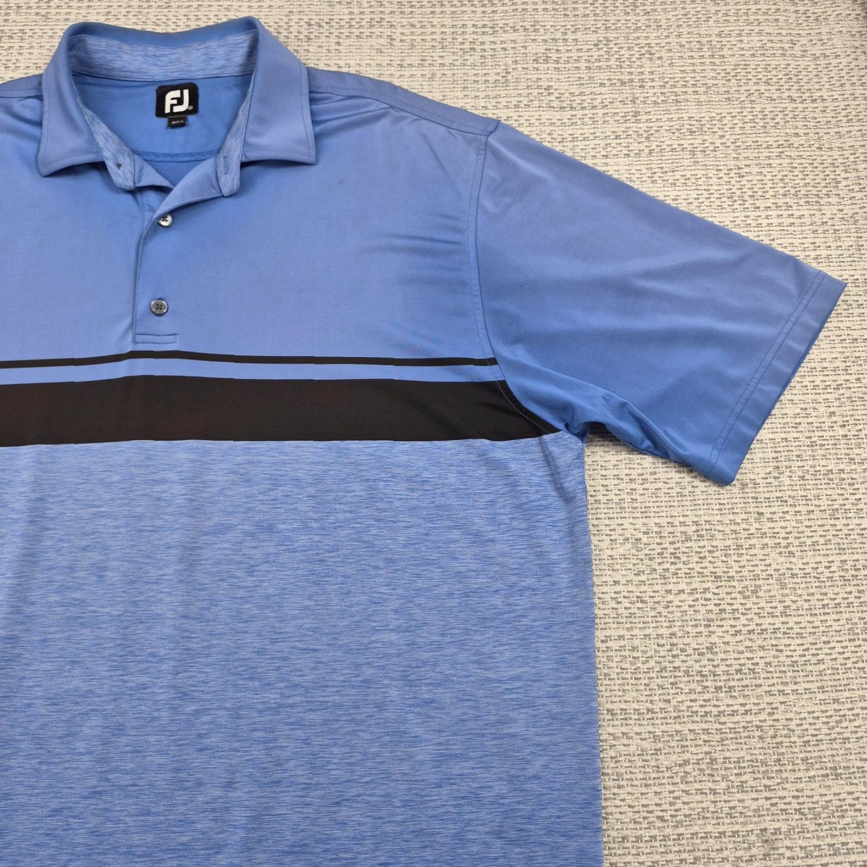 Footjoy FootJoy Polo Golf Shirt Mens 2XL Blue Stripe Performance Stretch Short Sleeve Polo Shirt Men Blue Stripe 2XL Size US XXL / EU 58 / 5 - 2 Thumbnail