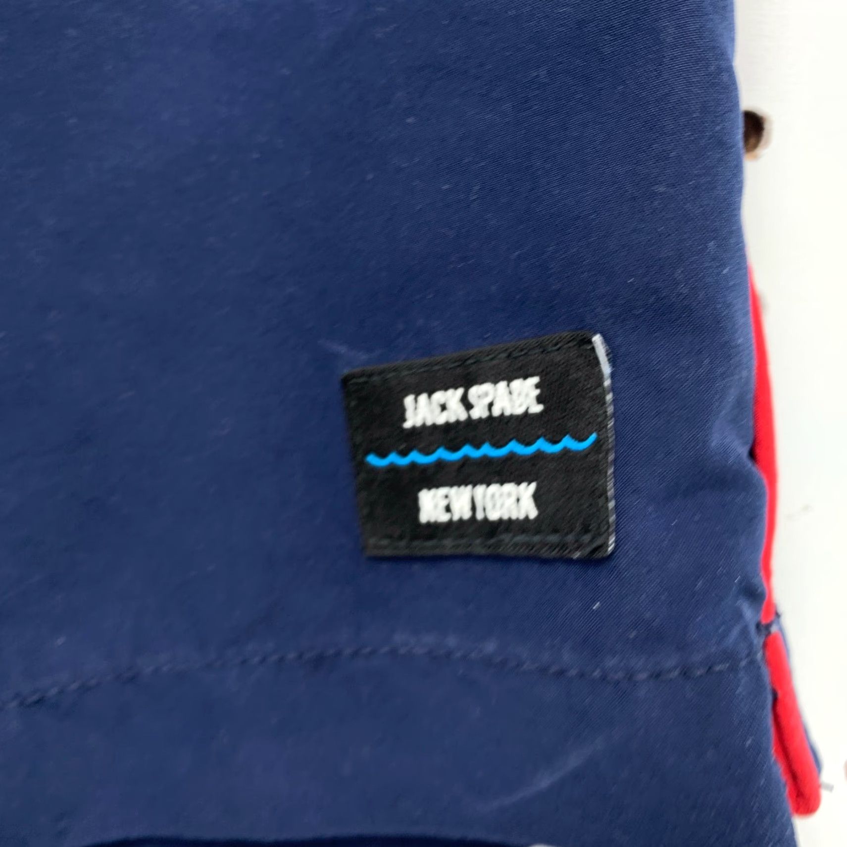 Vintage Vintage Jack Spade Swim Trunks Mens Medium Navy Blue Red Striped 34x6.5 Summer Activewear Size US 31 - 2 Thumbnail