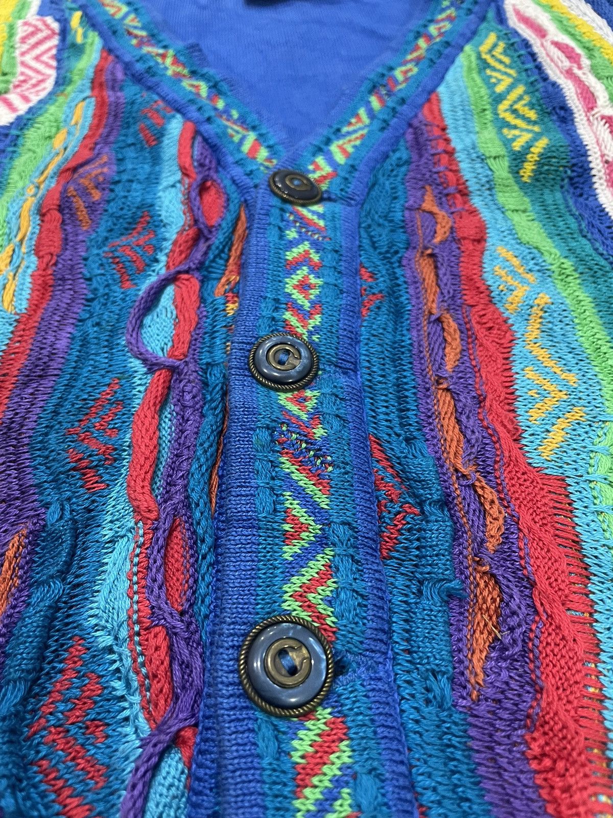 Coogi Vtg Coogi Multicolor Sweater Cable Knitted Vest Size Small Size US S / EU 44-46 / 1 - 8 Thumbnail