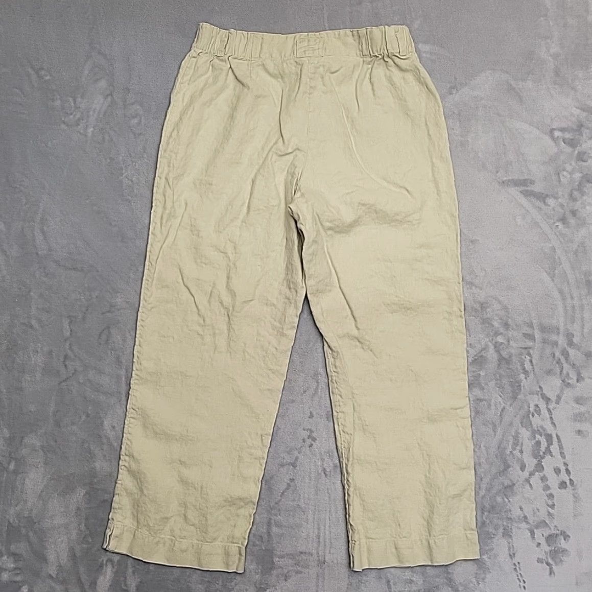 J. Jill J Jill Pants Capri Womens 8 100% Linen Elastic Waist Beige Coastal Casual Minimalist Comfort Size 30" / US 8 / IT 44 - 4 Thumbnail