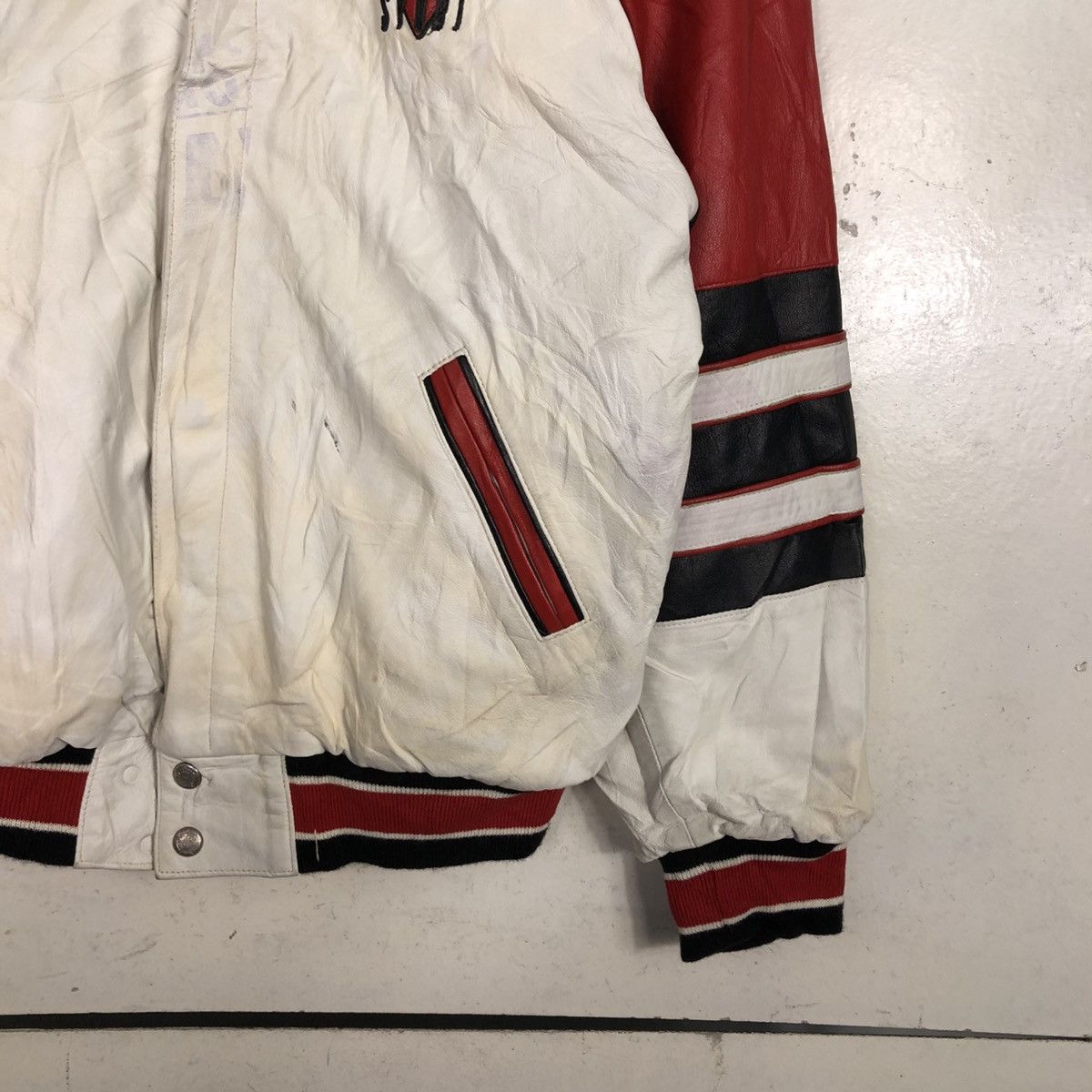 Jeff Hamilton 💥VINTAGE REVERSIBLE LEATHER BOMBER JACKET JEFF HAMILTON Size US L / EU 52-54 / 3 - 9 Thumbnail