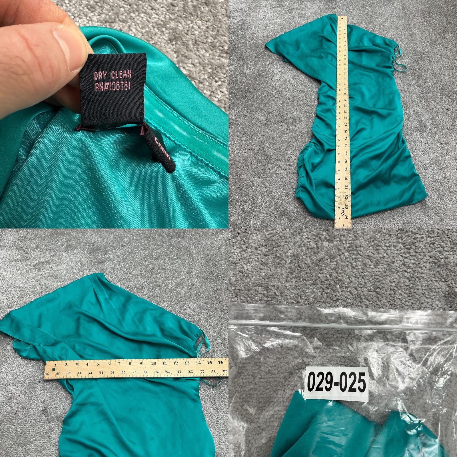 AQUA Aqua Satin Asymmetric Mini Dress Womens 2 Green Ruched Party Dress Short Sleeve One Shoulder Bodycon Pencil Dress Size XS / US 0-2 / IT 36-38 - 8 Thumbnail