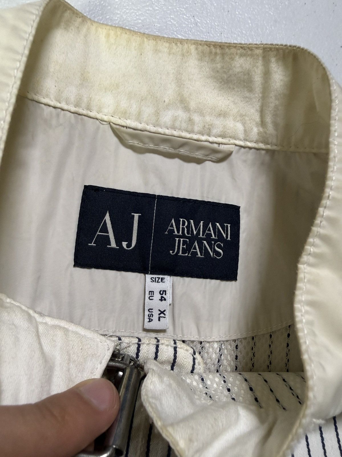 Armani Vintage Armani Jeans Pinstripe Jacket Size XL Size US XL / EU 56 / 4 - 9 Thumbnail