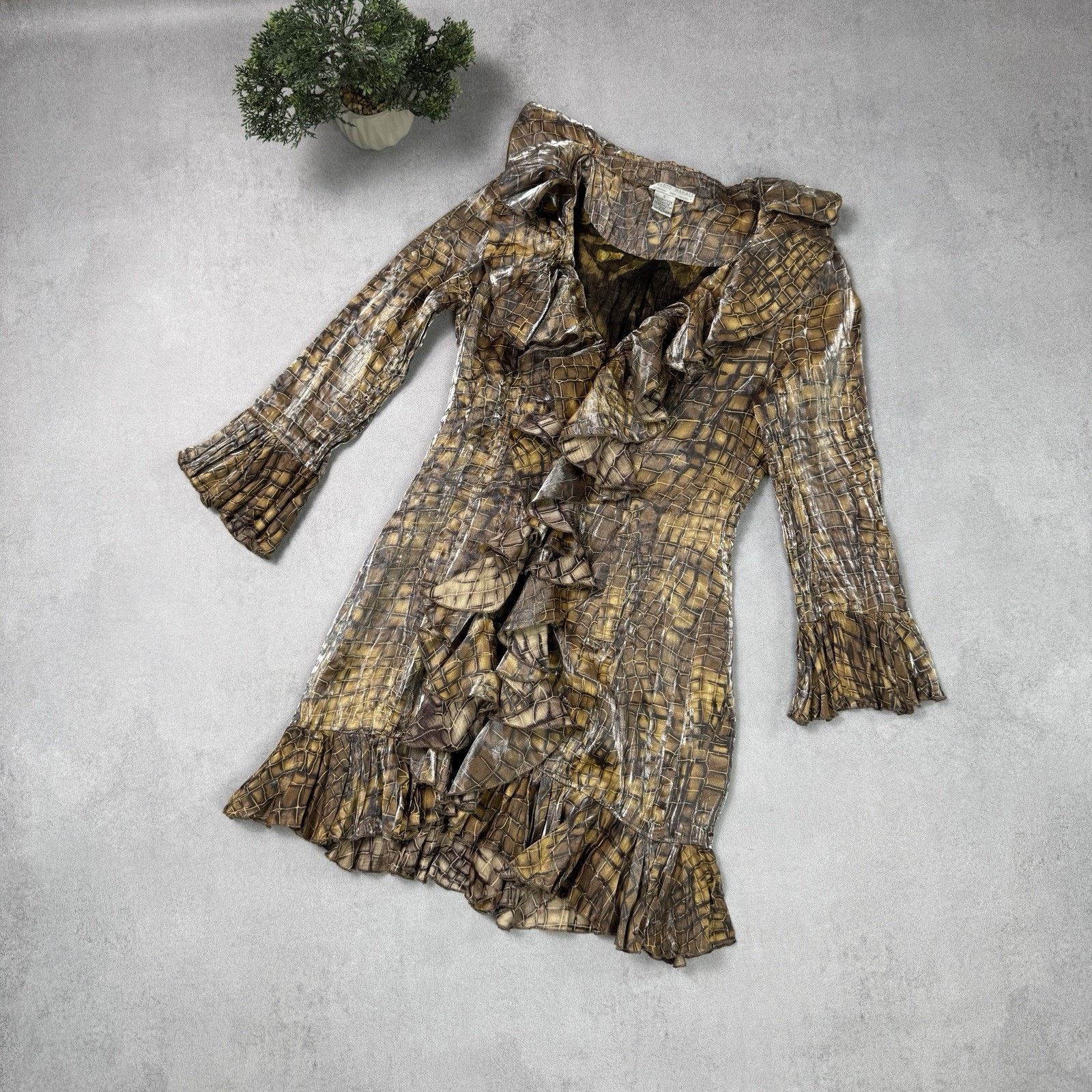 Vintage Vintage Alberto Makali Mini Dress Size S Animal Pattern Size S / US 4 / IT 40 - 1 Thumbnail
