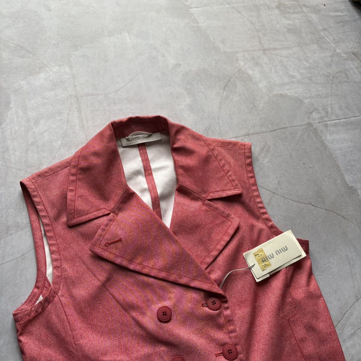 Miu Miu Archive SS1998 Miu Miu Runway vintage Double-Breasted Vest Size L / US 10 / IT 46 - 3 Thumbnail