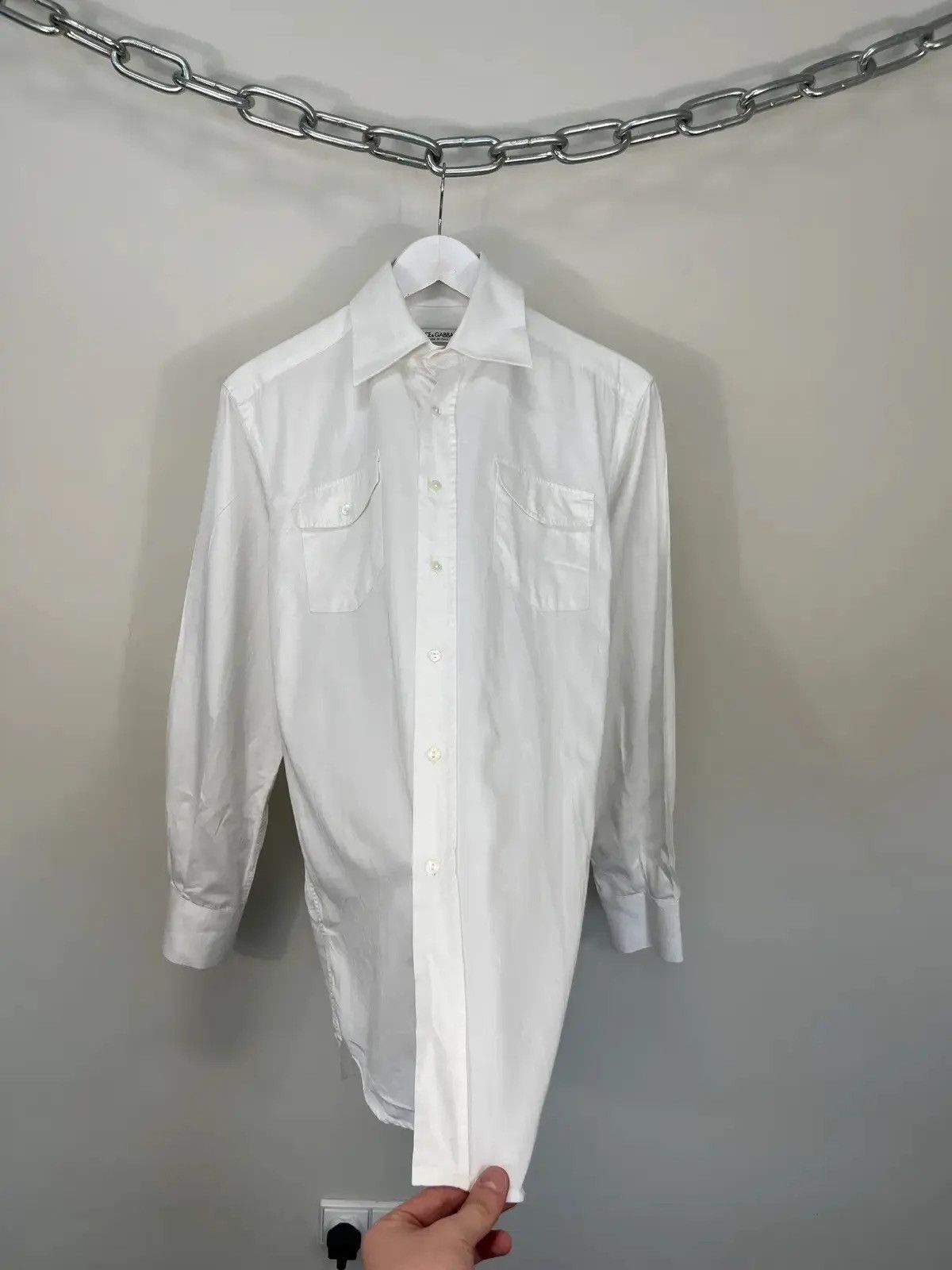 Dolce & Gabbana × Vintage Vintage Dolce & Gabbana Rare White Luxury Button Up Shirt Size US M / EU 48-50 / 2 - 6 Thumbnail