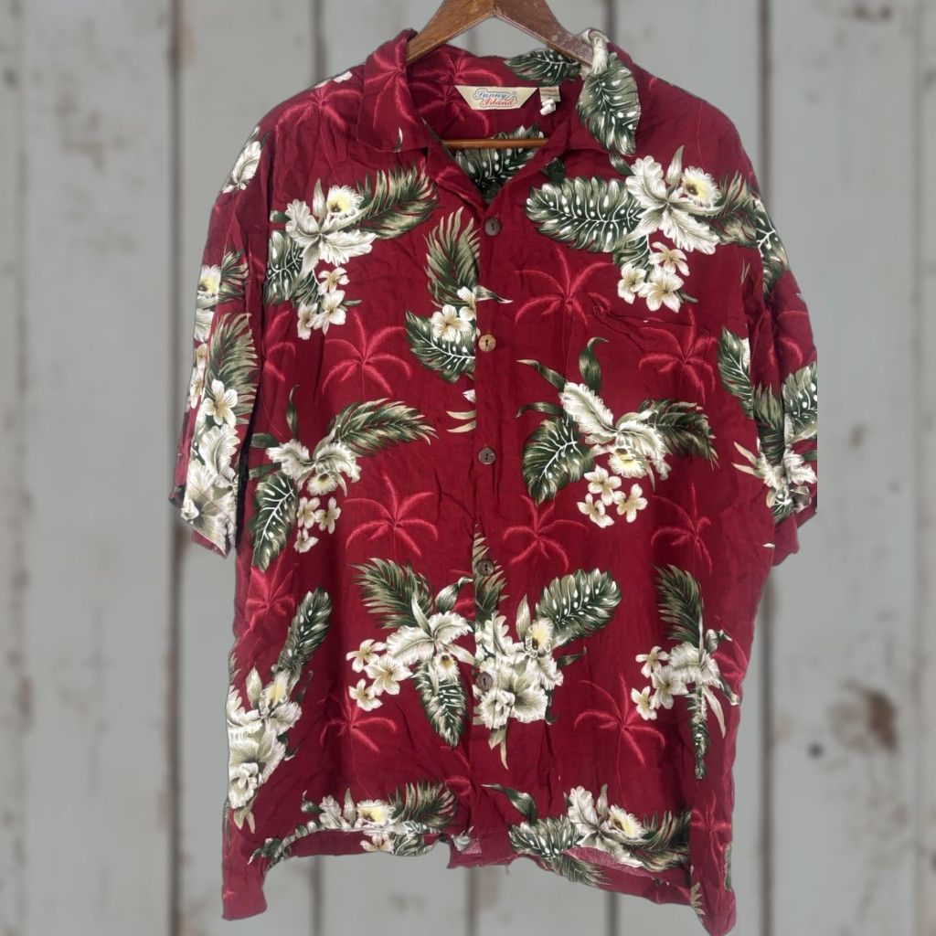 Vintage VINTAGE Sunny Island Hawaiian Shirt Men’s XL Tropical Floral Short Sleeve Beach Casual Mens Red/Multi Indonesia Size US XL / EU 56 / 4 - 1 Thumbnail