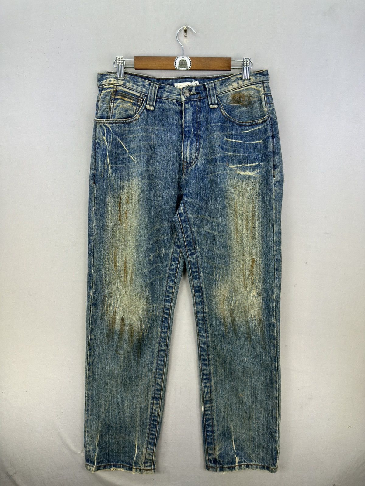 If Six Was Nine SixStarExclusiveDesign Distressed Straight Cut Jeans Size US 32 / EU 48 - 1 Thumbnail