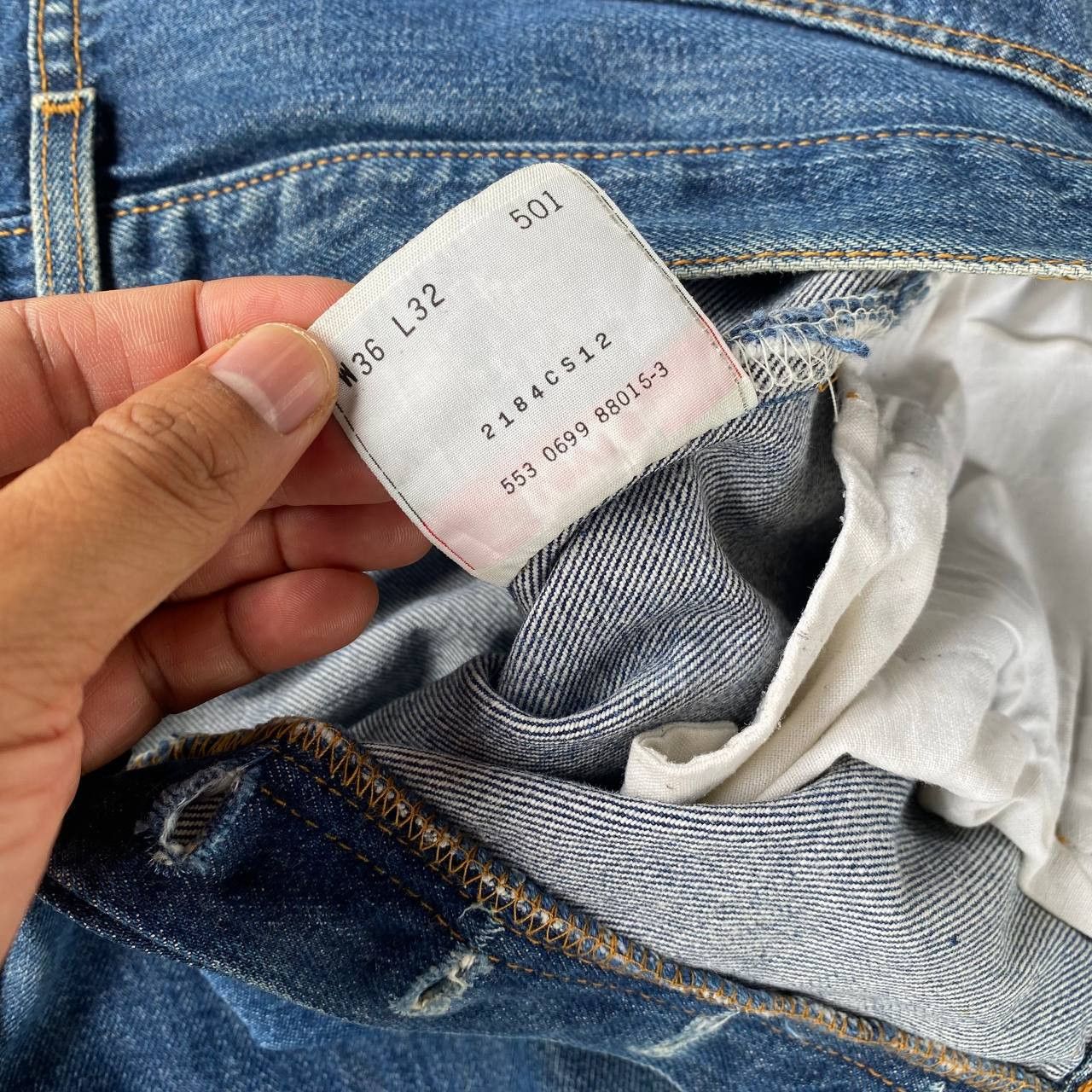 Levi's Vintage Clothing W34X31 VTG LEVIS 501 1999 DISTRESSED DENIM Size US 34 / EU 50 - 10 Thumbnail