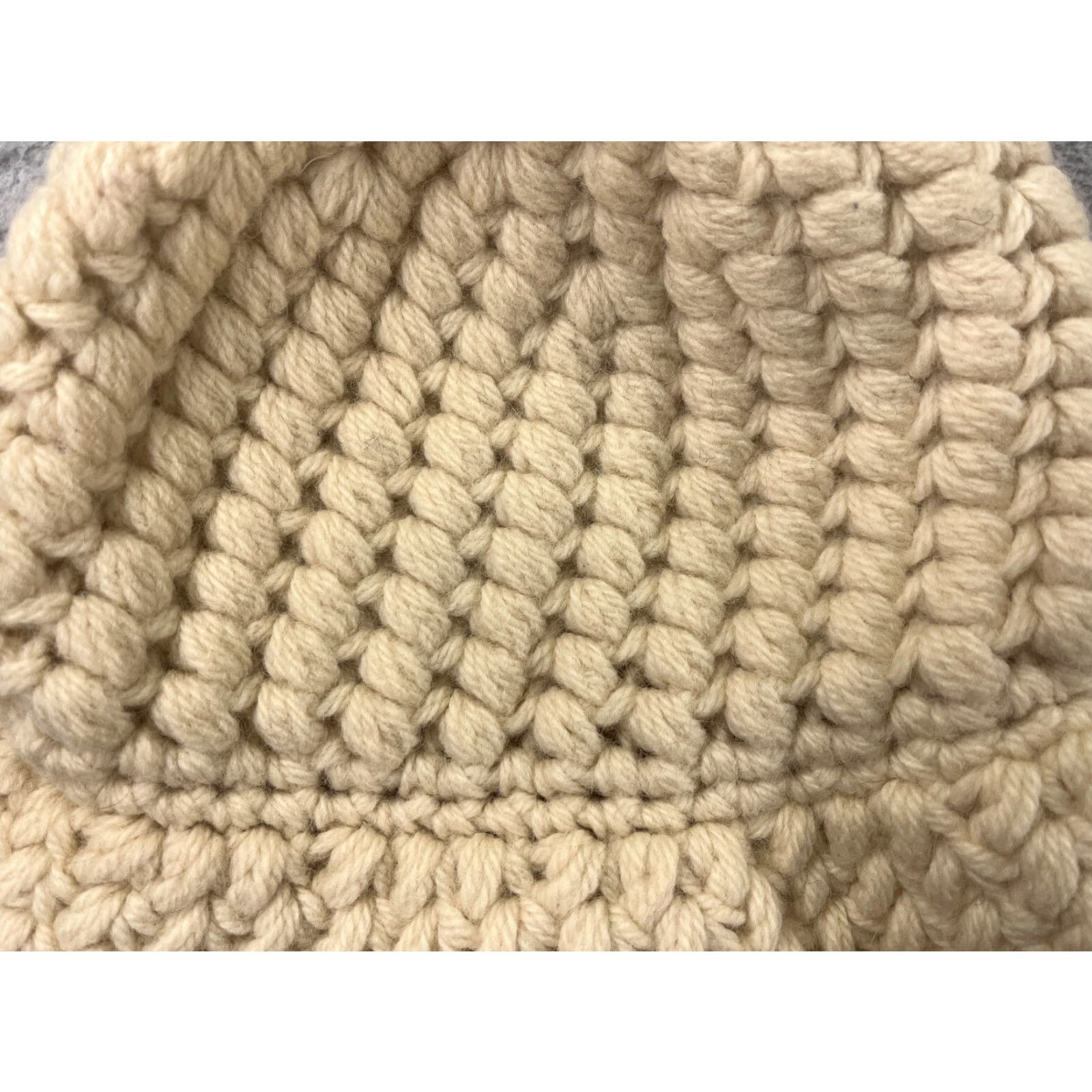 Vintage Handmade Ivory Knit Bucket Beanie Womens One Size Crochet Outdoor Hat Size ONE SIZE - 2 Thumbnail