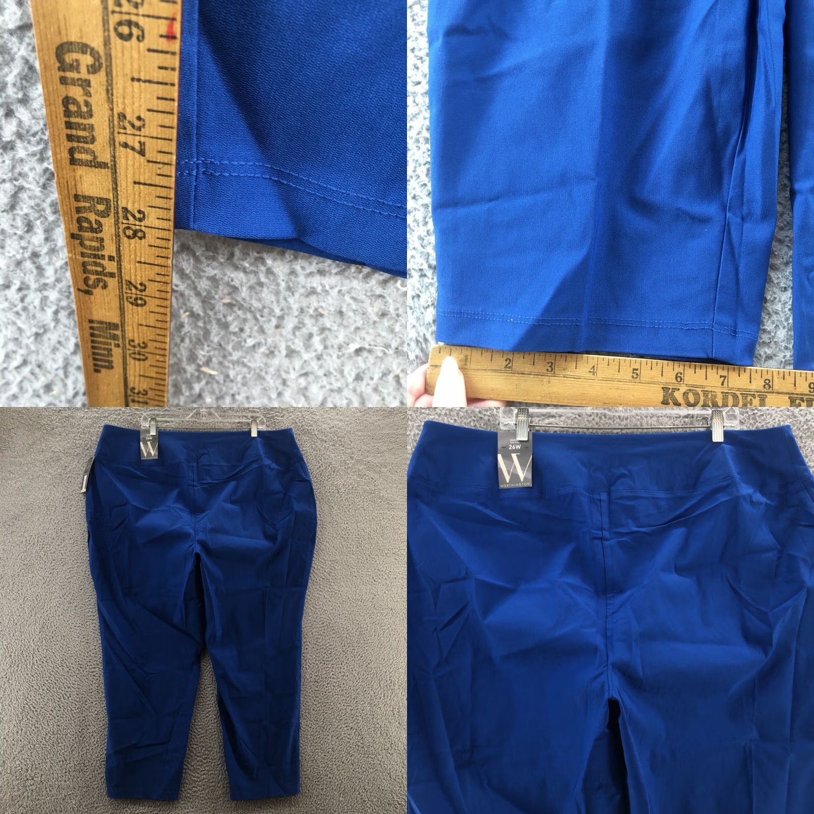 Worthington Worthington Skinny Pants Womens 26W - Blue Flat Front Pull On New - 44x28 Size 26" / US 2 / IT 38 - 8 Thumbnail