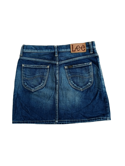 Lee Vintage Lee Mini Skirt Blue Denim Nice Style Size 31" - 2 Thumbnail