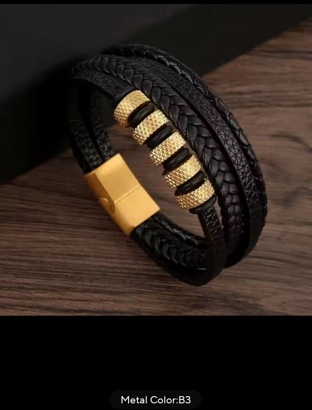 Homemade Handcrafted Leather Bracelet – Multi-Layer Braided Design Size ONE SIZE - 21 Thumbnail
