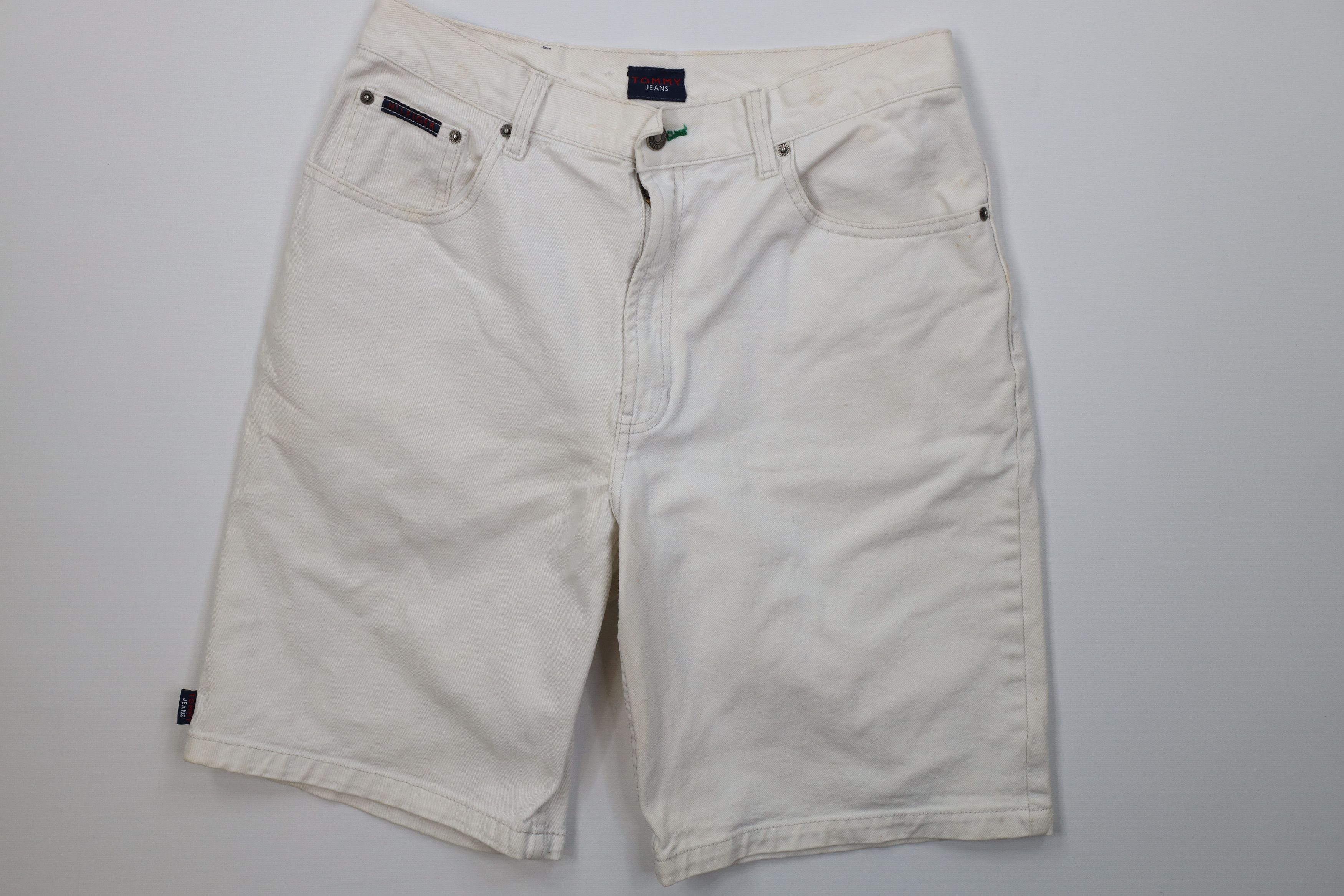 Tommy Hilfiger Vintage 90s Tommy Hilfiger Denim Jean Shorts White Cotton Size US 32 / EU 48 - 1 Thumbnail