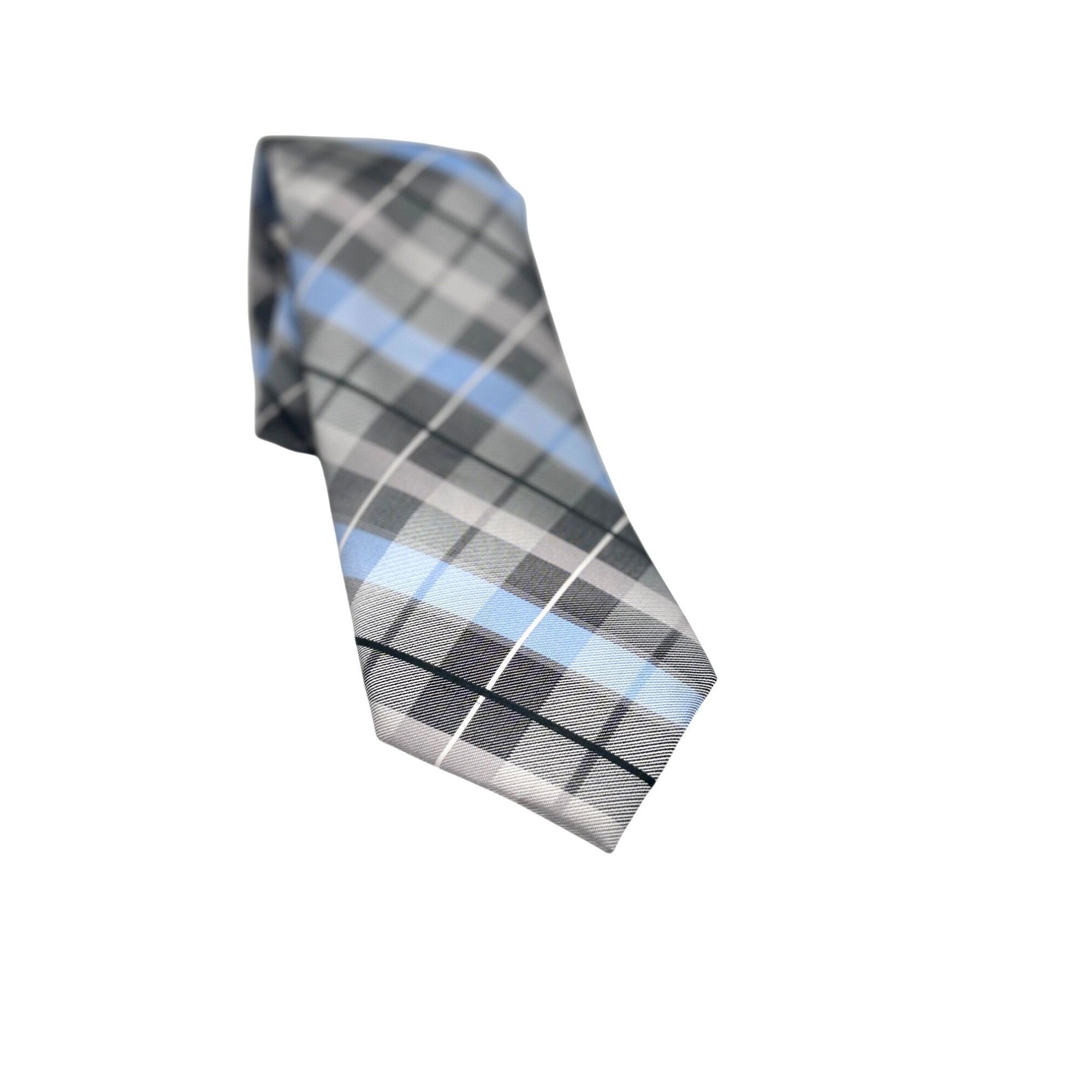 Perry Ellis Perry Ellis Portfolio Plaid Silk Necktie, Black (gray), OS Size ONE SIZE - 3 Thumbnail
