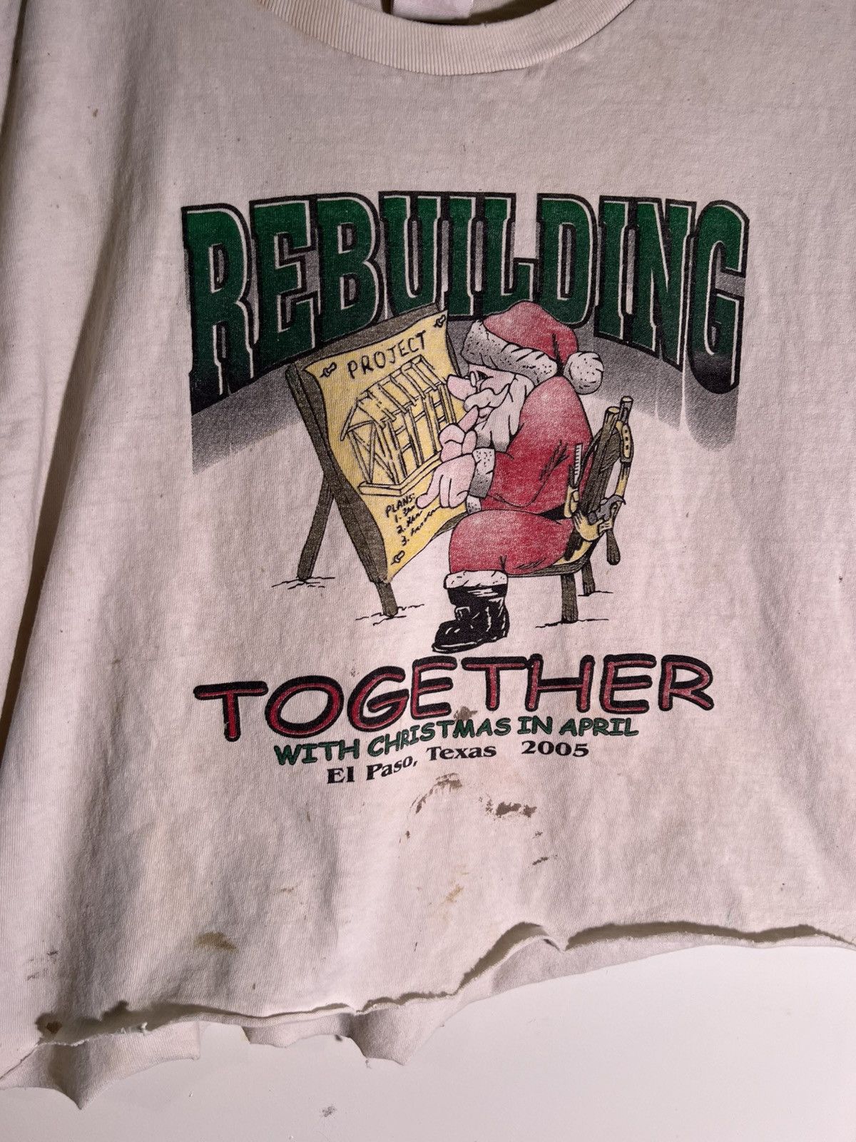 Vintage Y2K 2000’s VTG Vintage Rebuilding Santa Claus Retro T Shirt Size US L / EU 52-54 / 3 - 4 Thumbnail