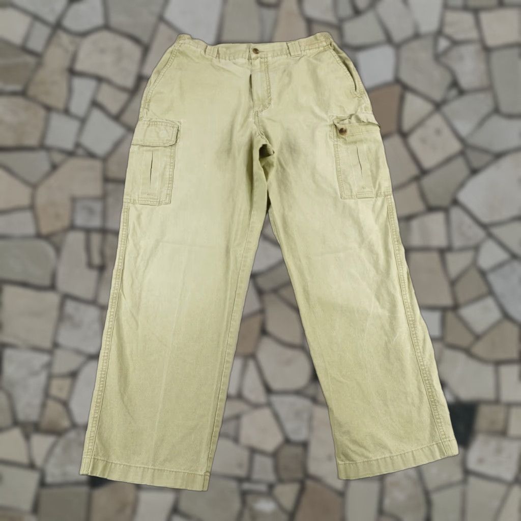 Vintage LL Bean Pants Mens 35x29 Cargo Work Tropic Weight Comfort Waist Beige Size US 35 - 1 Thumbnail