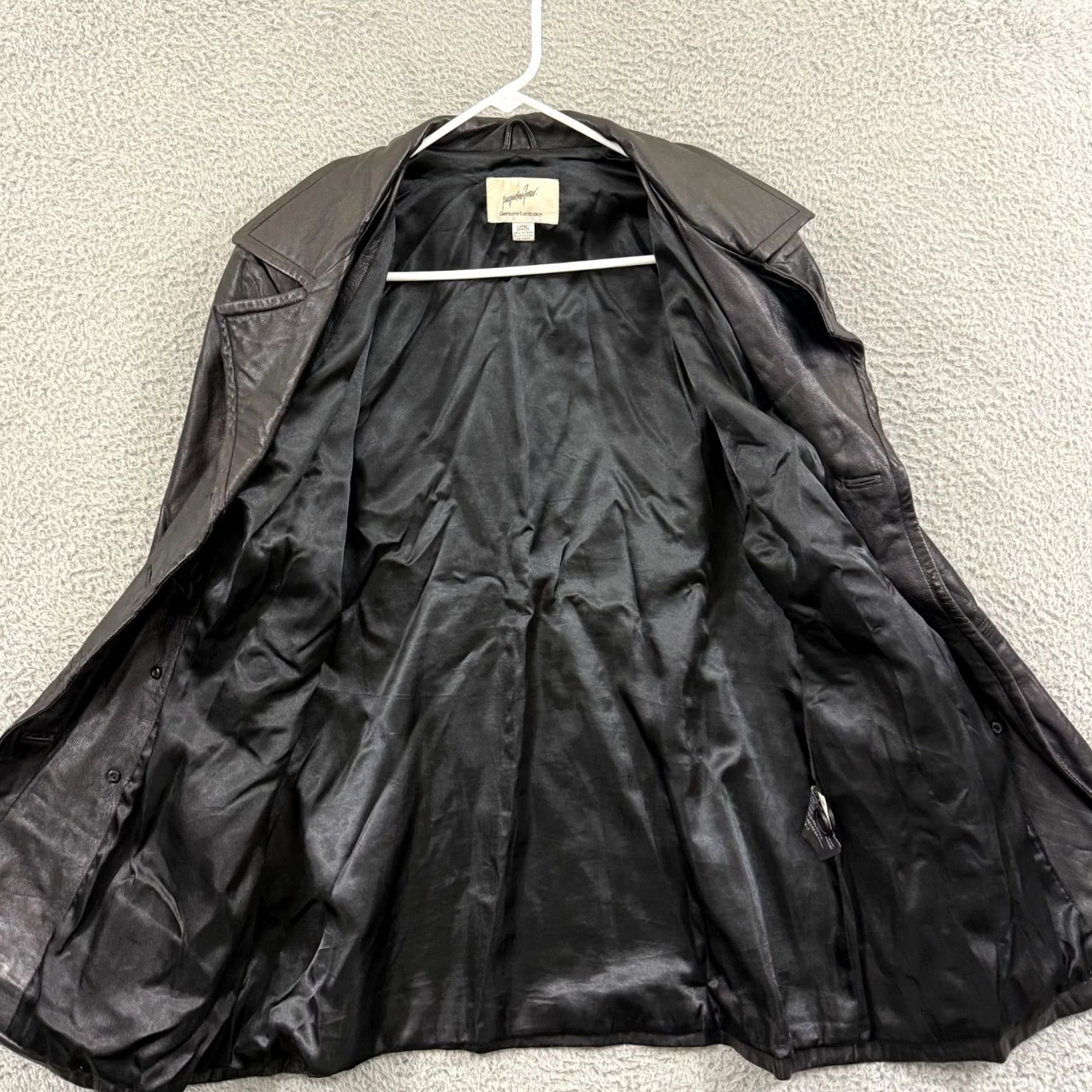 Ferrari VTG Ferrari Jacqueline Jacket Women Large Black Leather Belted Collared 80s Bomber Pockets Size L / US 10 / IT 46 - 7 Thumbnail