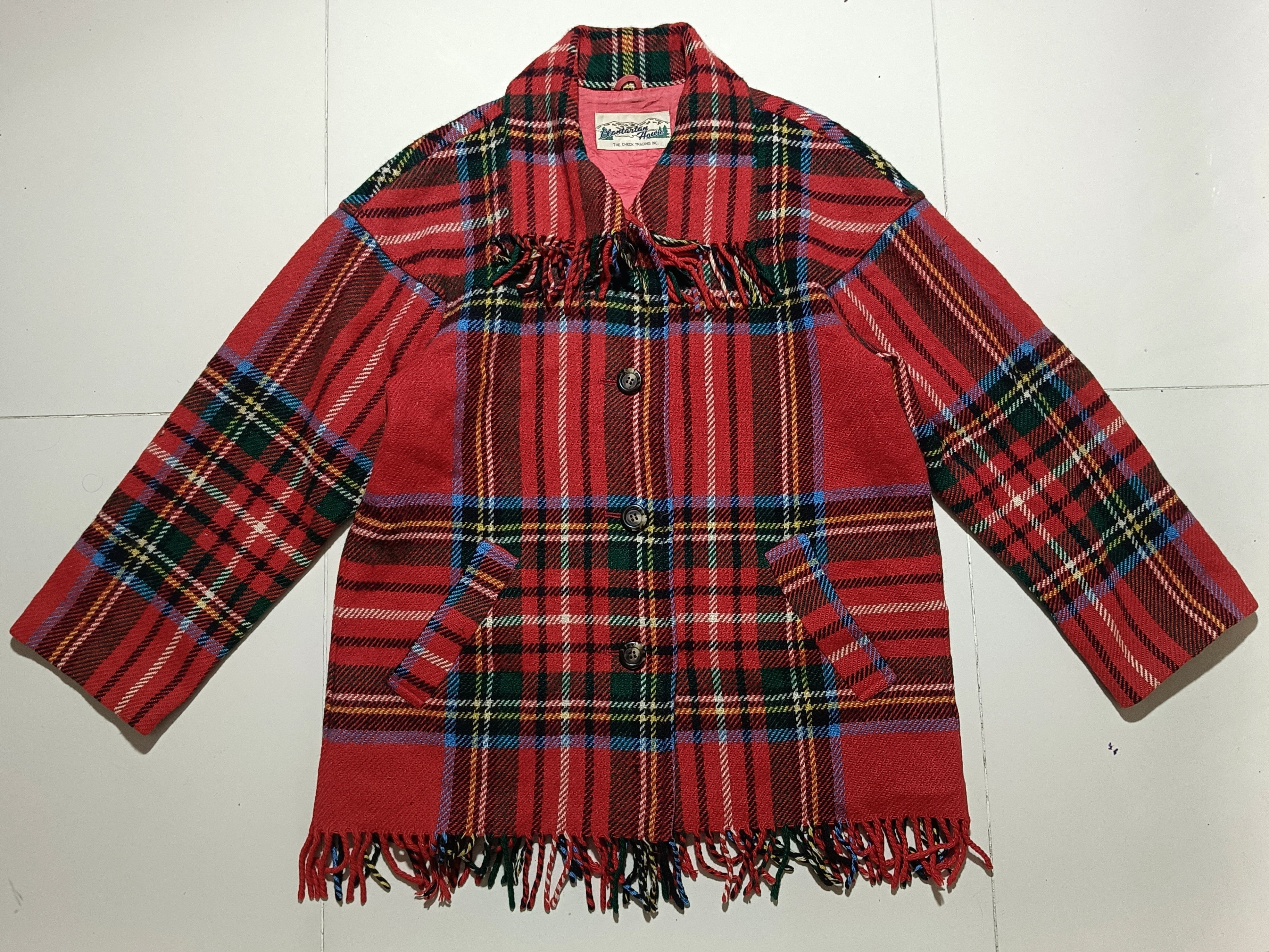 14th Addiction × If Six Was Nine Vintage Plaid Blanket Coat Fringe by The Check Trading Inc Size US L / EU 52-54 / 3 - 1 Thumbnail