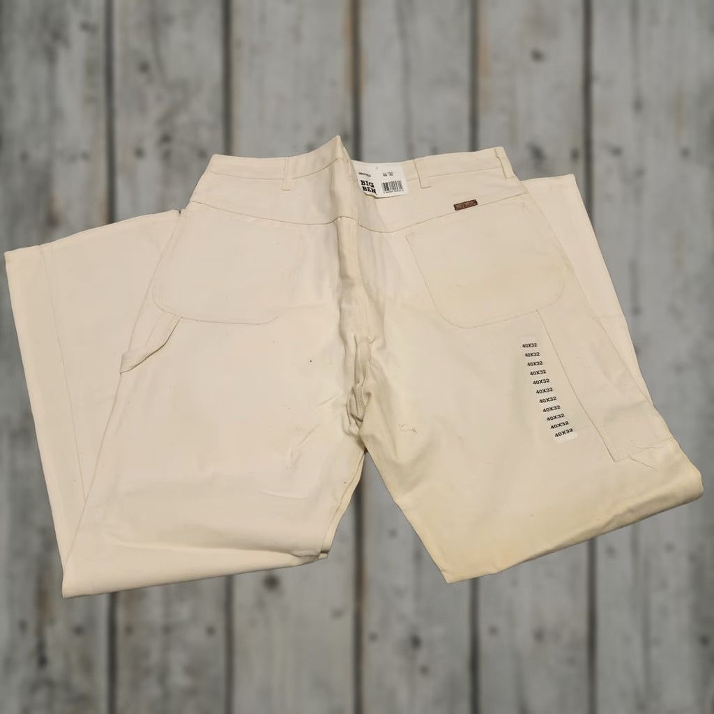 Wrangler VINTAGE Big Ben Wrangler Painter Pants Dungarees Mens 40 32 Carpenter White Cotton Canvas Zip Straight 32 In Inseam Regular Flat Front Size US 40 / EU 56 - 1 Thumbnail