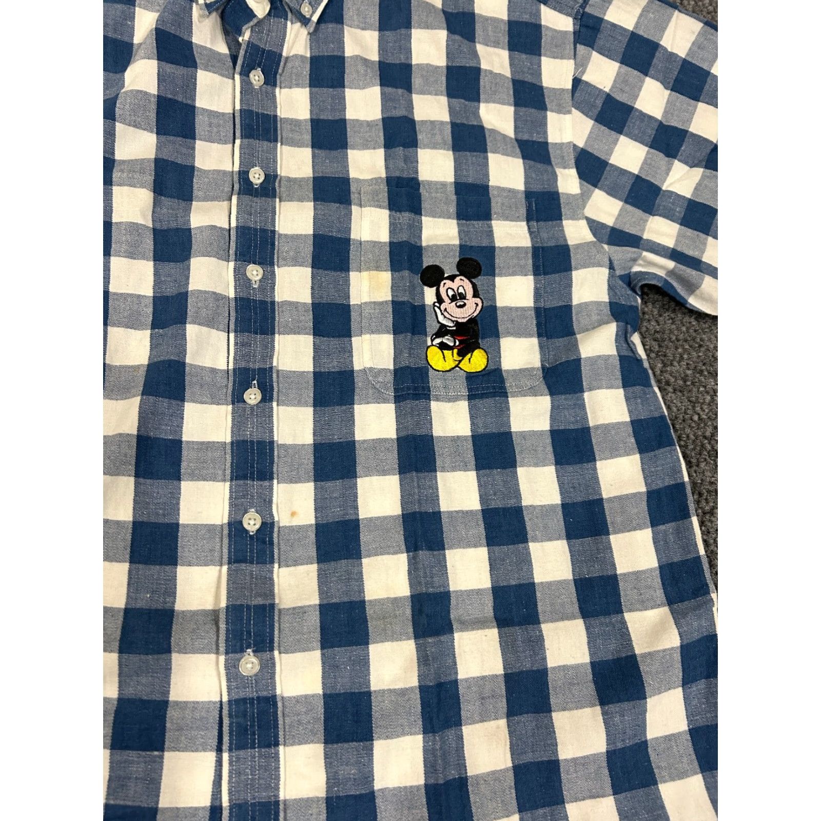 Disney VINTAGE Mickey Inc button-up shirt Mens Large blue white plaid Disney Mickey Mouse Shirt Regular Mens L Blue Plaid Button-Down 3-4 season Size US L / EU 52-54 / 3 - 4 Thumbnail