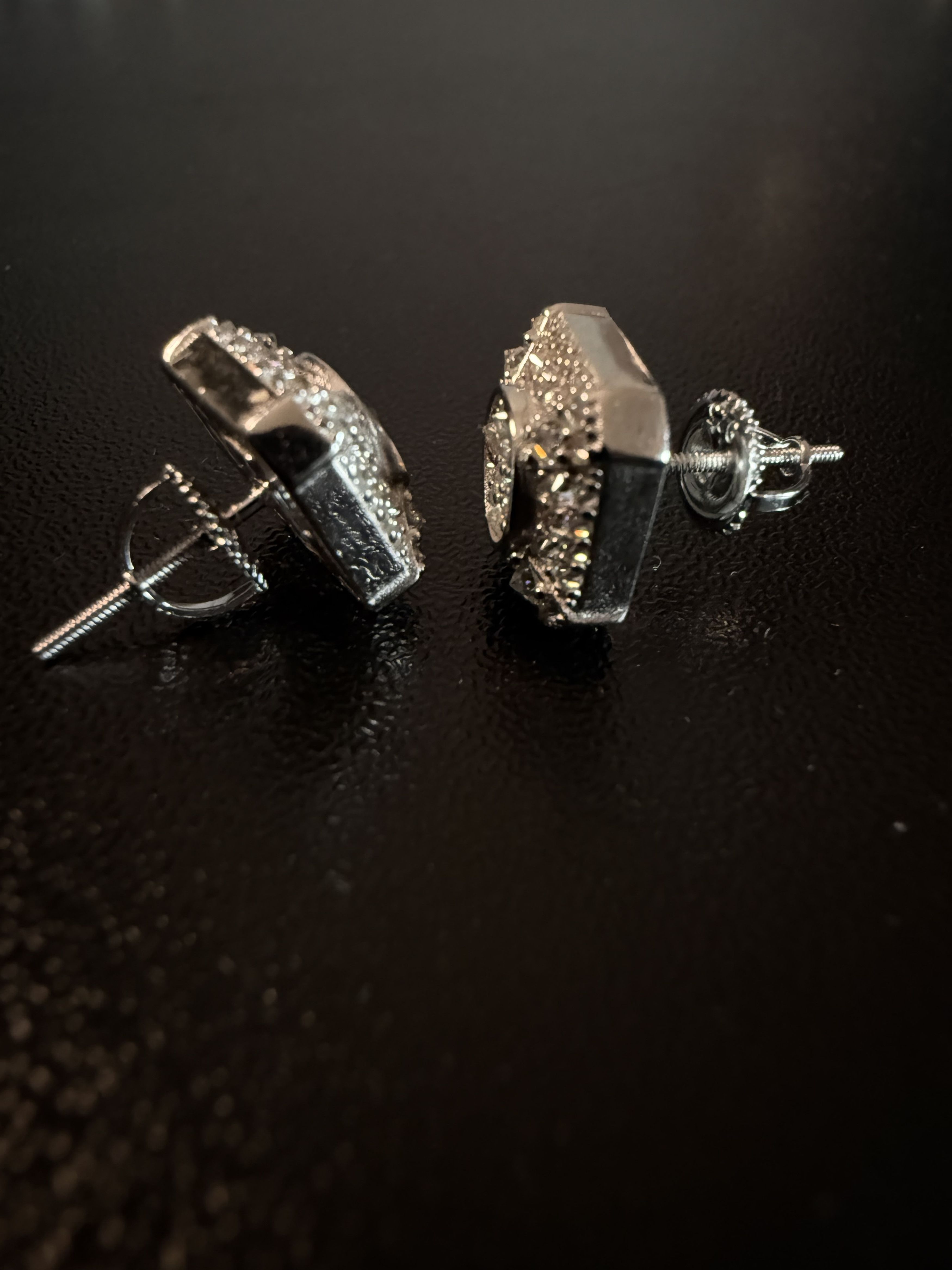 Other Trap Square Halo Studs Moissanite mens 925silver earrings Size ONE SIZE - 6 Thumbnail
