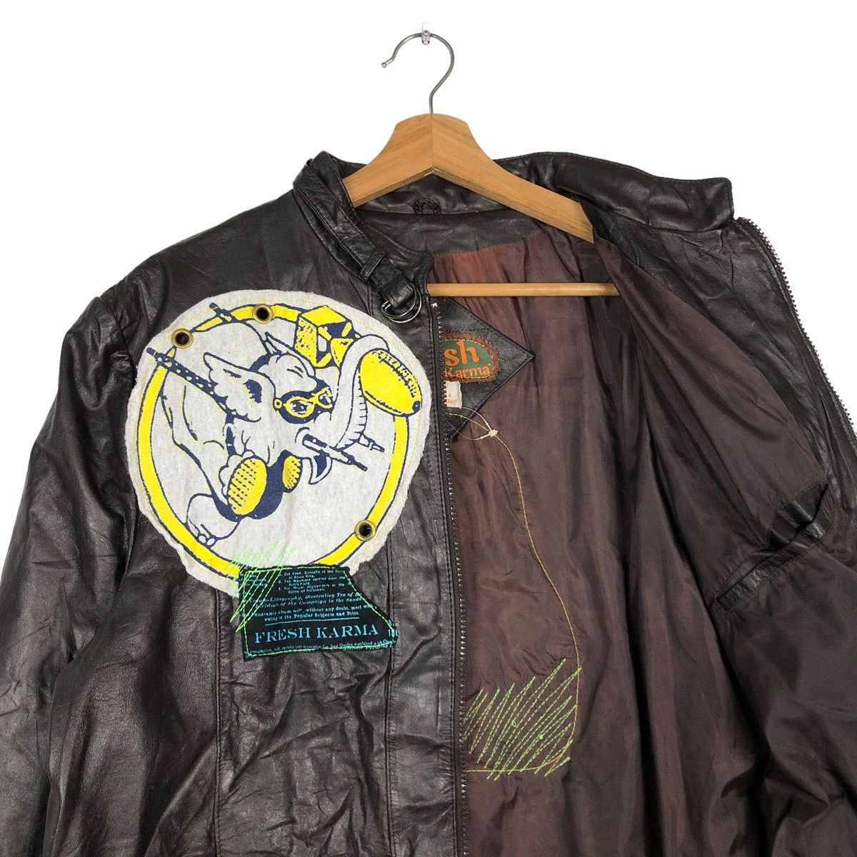 Japanese Brand 🔥RIOT RIOT VINTAGE BOMBER JACKET SOFT LEATHER ISSEY MIYAKE Size US M / EU 48-50 / 2 - 12 Thumbnail