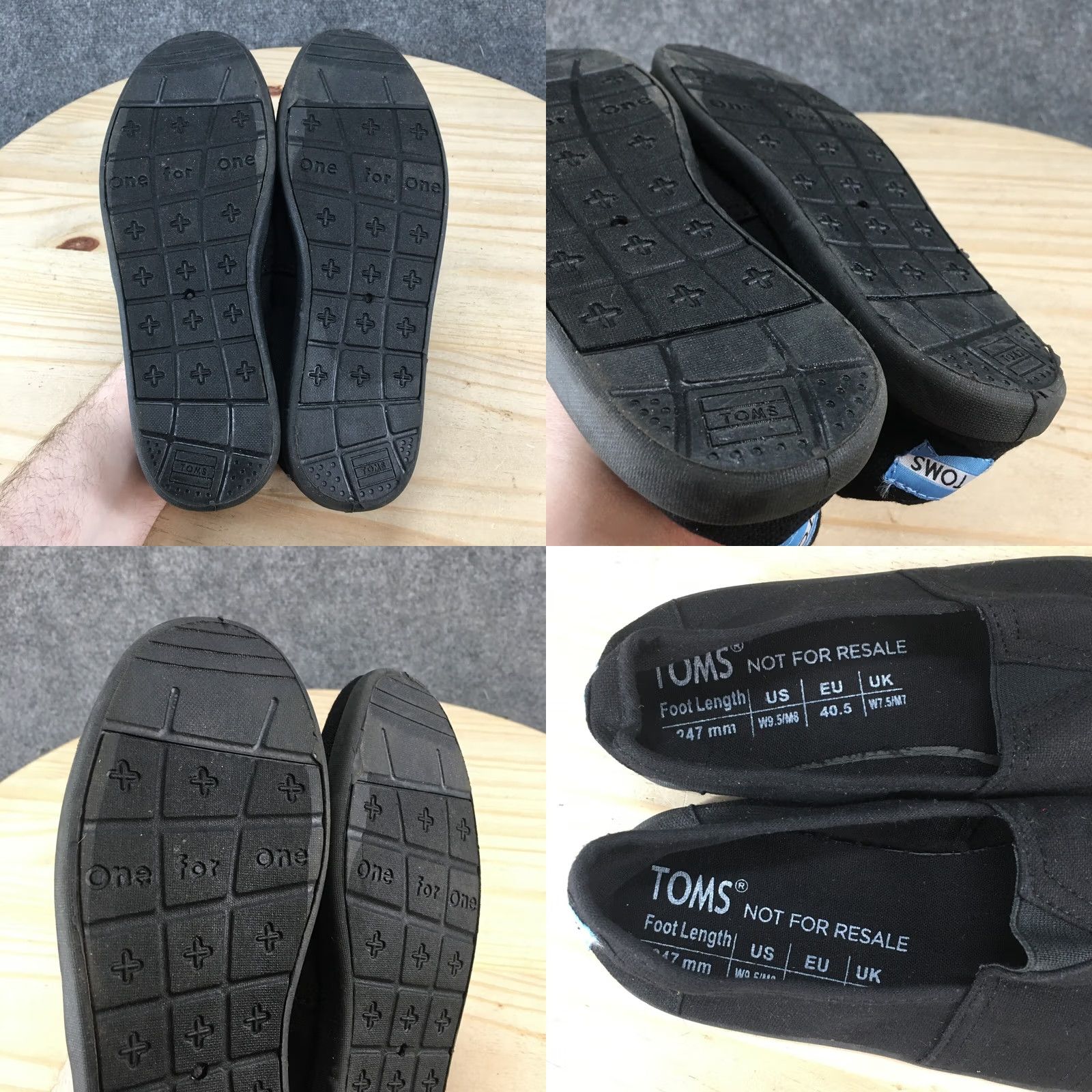Toms TOMS Shoes Womens 9.5 Mens 8 Slip On Black Canvas Casual Comfort Low Top Flats - Casual Shoes - Black Canvas Slip-On - Womens Mens - TOMS Size L / US 10 / IT 46 - 9 Thumbnail