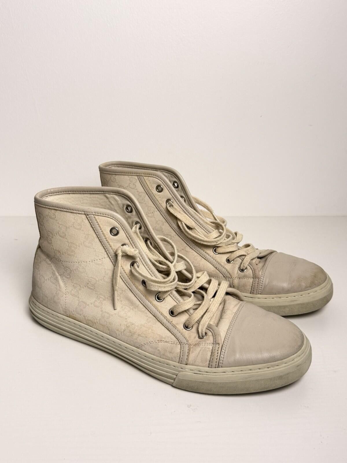 Gucci Gucci GG Monogram Canvas High Top Sneakers Beige/Ebony SZ 11 Size US 11 / EU 44 - 1 Thumbnail
