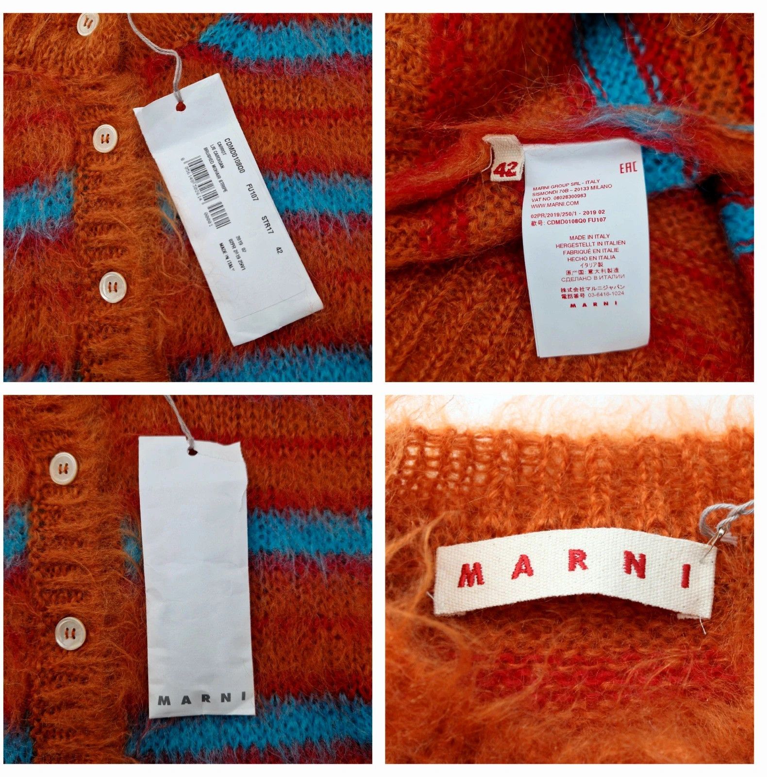 Marni NWT Fuzzy Mohair Cardigan Size M / US 6-8 / IT 42-44 - 2 Thumbnail