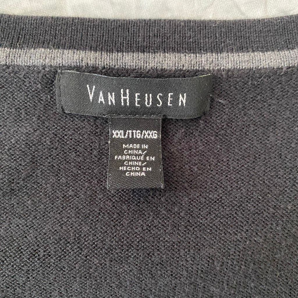 Van Heusen VanHeusen men XXL v-neck sweater vest black Size US XXL / EU 58 / 5 - 4 Thumbnail