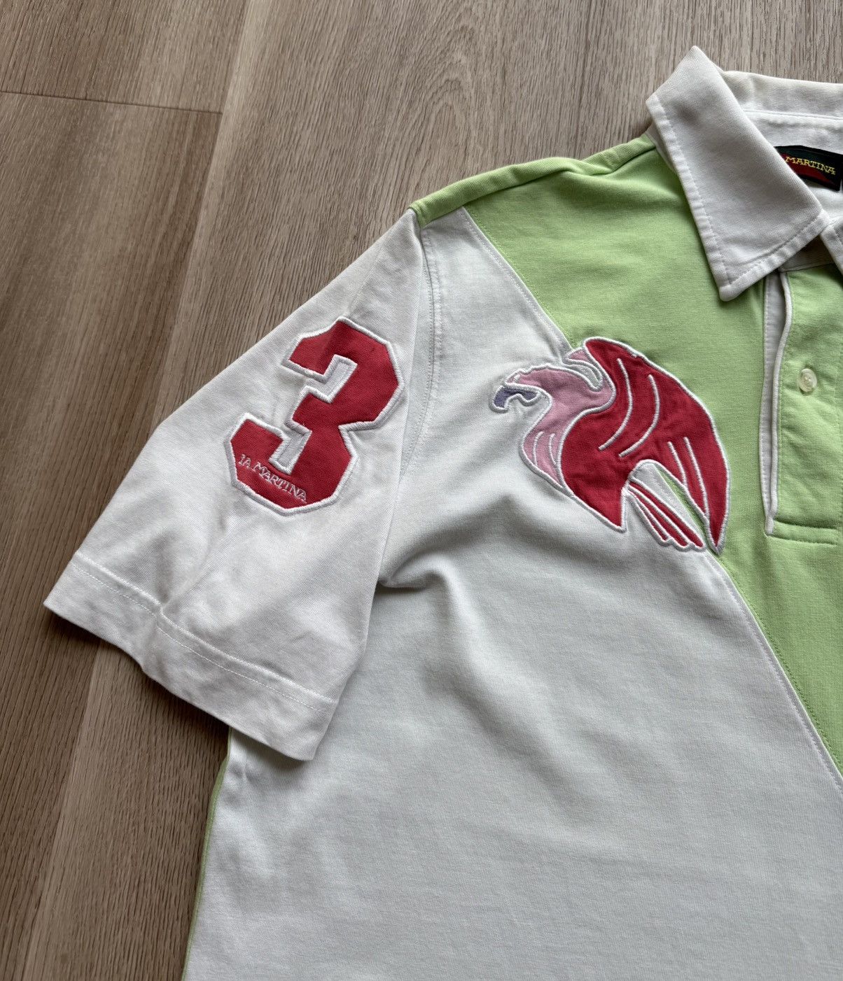 La Martina La Martina Careys Polo #3 White/Green Polo T-Shirt Size US M / EU 48-50 / 2 - 3 Thumbnail