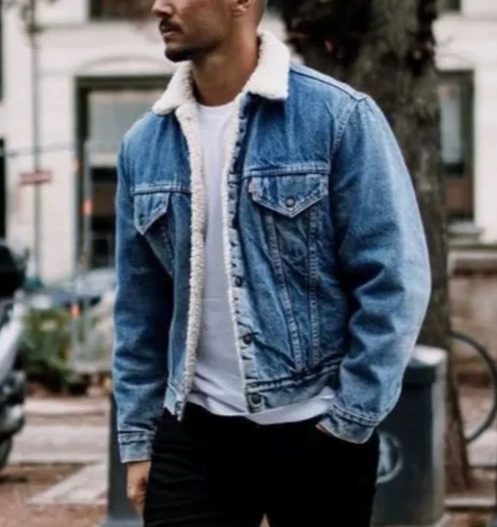 Vintage Vintage 1986 Levi's Denim Boa Jacket Size US M / EU 48-50 / 2 - 1 Thumbnail