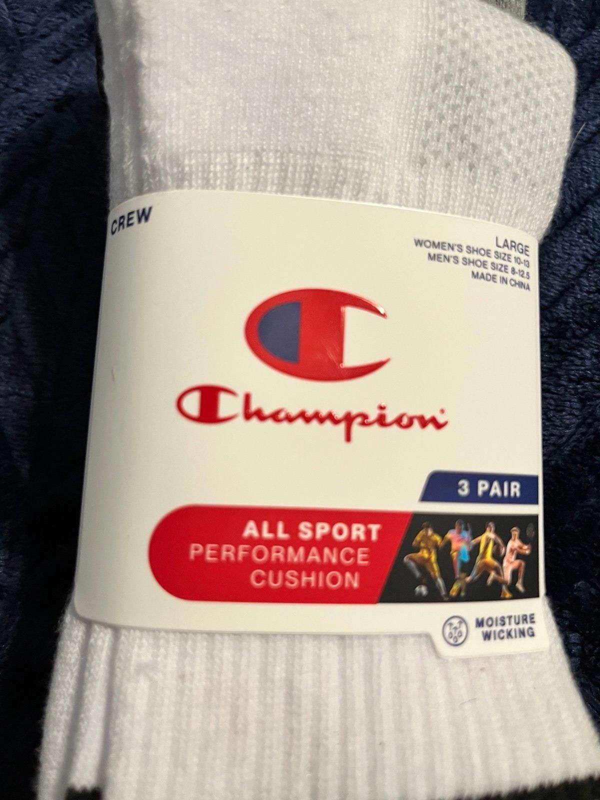 Champion Champion Performance Cushion 3 Pr Socks (White, Black, Grey) Size ONE SIZE - 4 Thumbnail