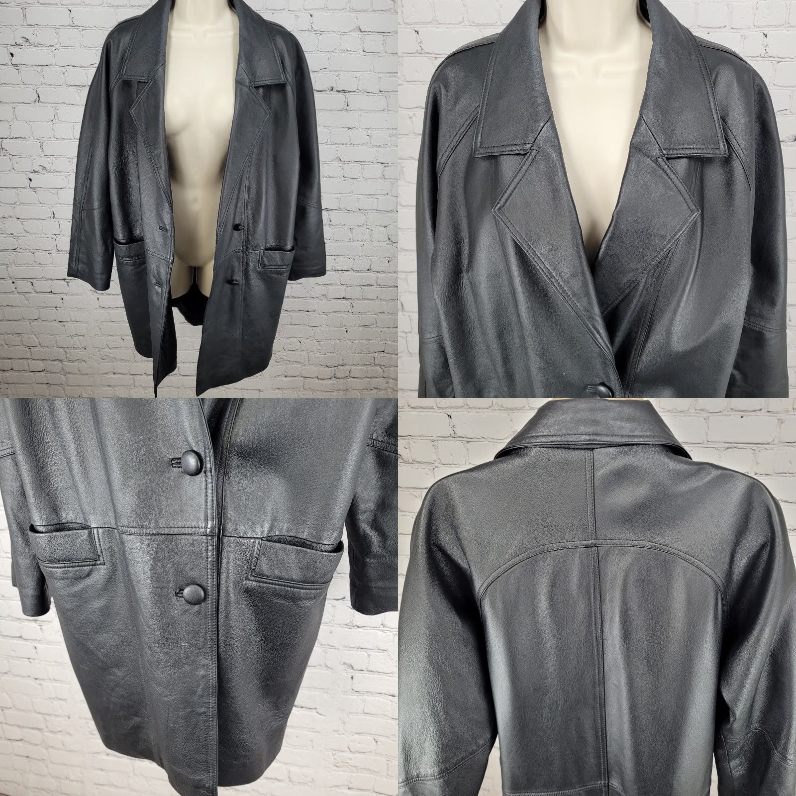 Vintage Savannah Black Genuine Leather Buttoned Pockets Lined Jacket Size Small S Size S / US 4 / IT 40 - 8 Thumbnail