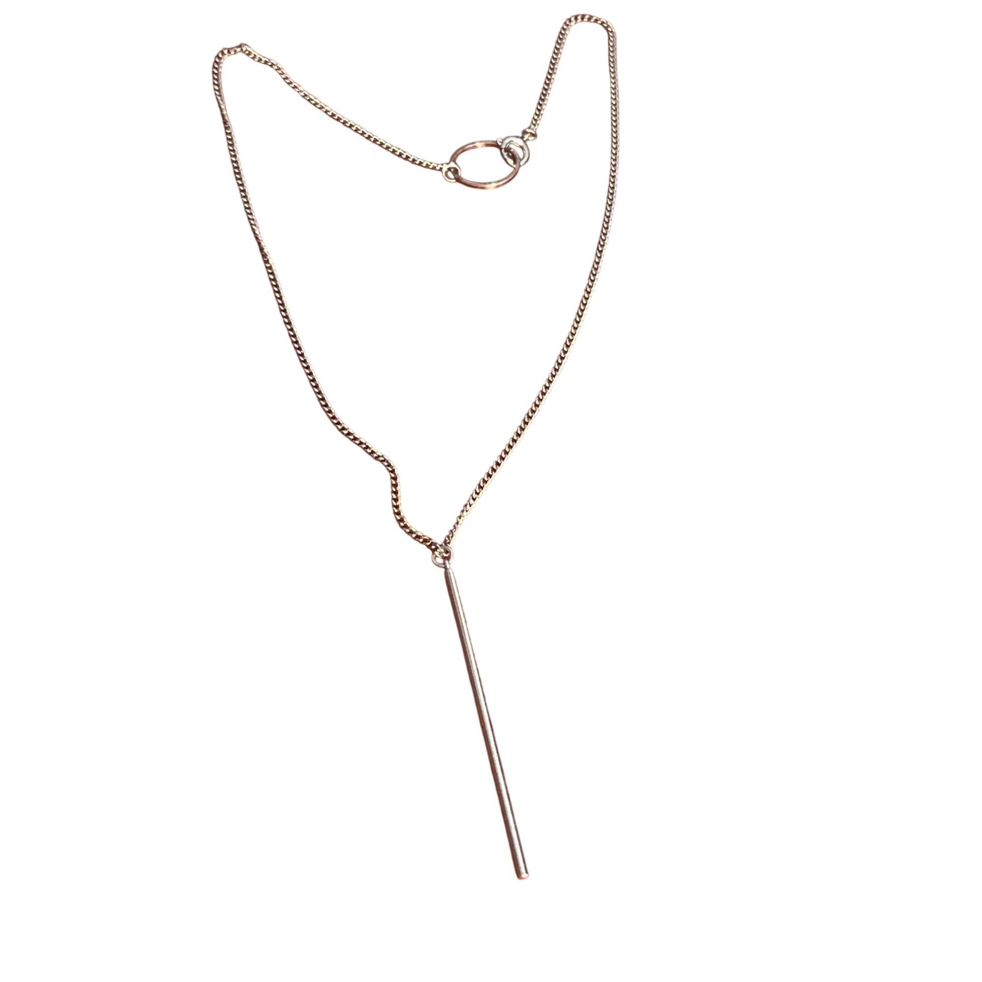 Other Minimalist Silver Tone Bar Pendant Necklace Collar Circle Sp Size ONE SIZE - 1 Thumbnail