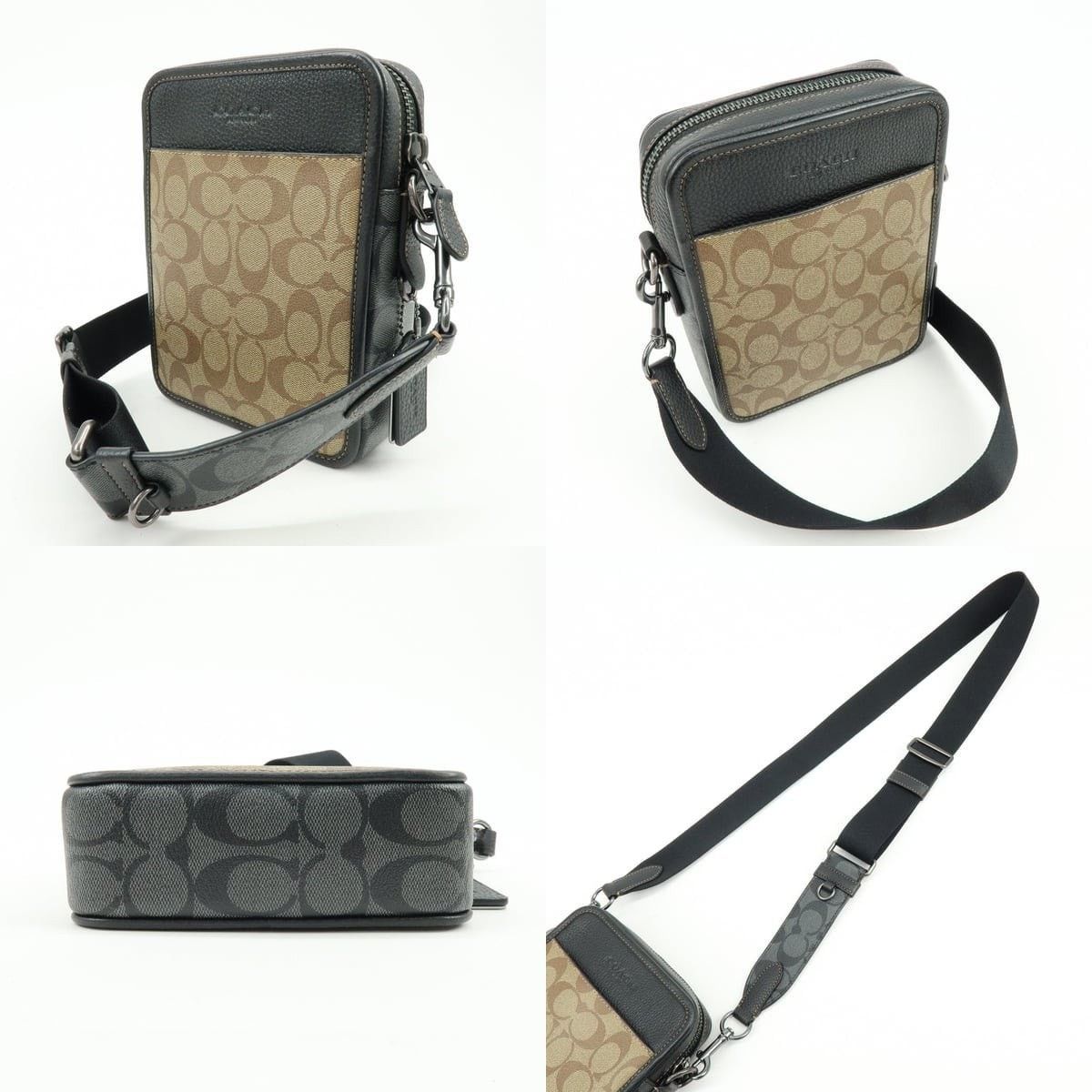 Coach Coach Signature Coated Canvas Crossbody Bag Tan Size ONE SIZE - 3 Thumbnail