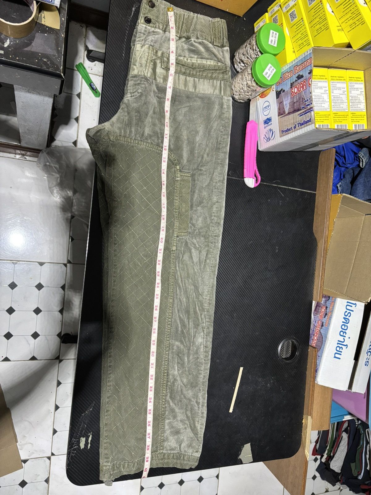 Homme Plisse Issey Miyake ISSEY MIYAKE WASHED GREEN PANELED PANTS Size US 30 / EU 46 - 20 Thumbnail