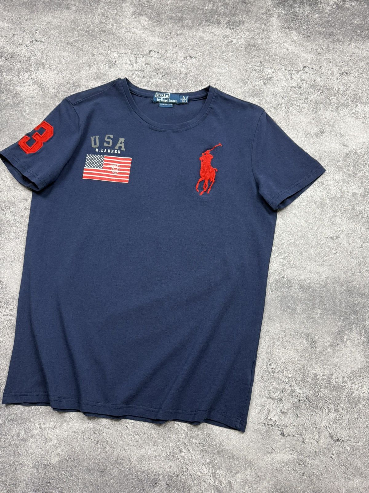 Polo Ralph Lauren Polo Ralph Lauren USA Flag #3 Big Pony T-Shirt Hype Y2K Size US L / EU 52-54 / 3 - 4 Thumbnail