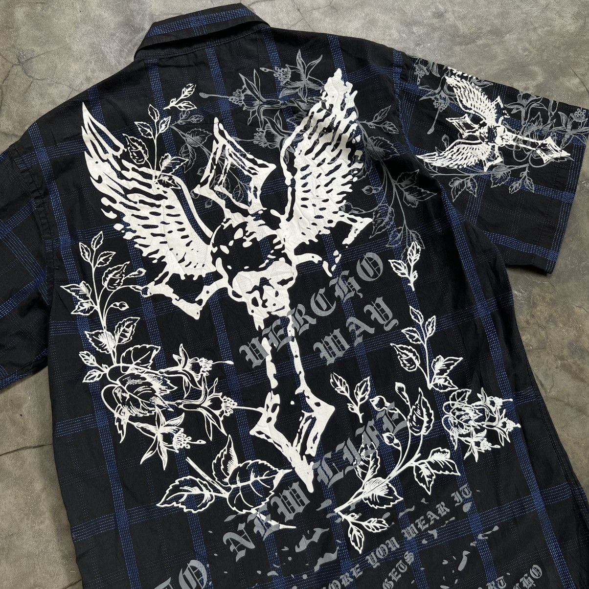 Affliction 2000s Vercho Affliction Style Check Skull Button Shirt Size US M / EU 48-50 / 2 - 4 Thumbnail