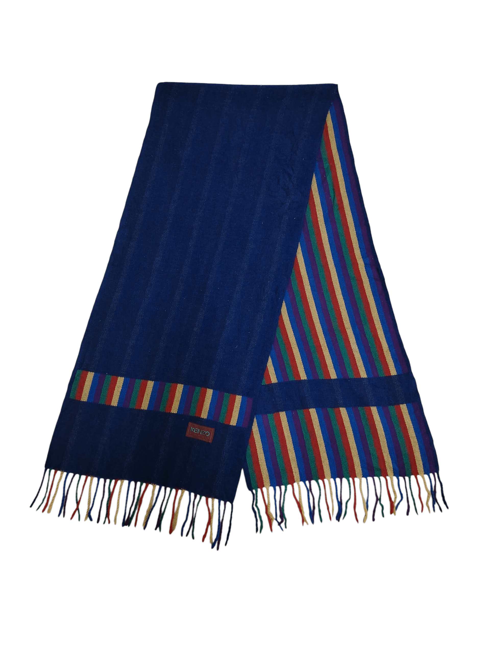 Kenzo Vintage Y2K Kenzo Scarf Wool Fringe Scarves Size ONE SIZE - 2 Thumbnail