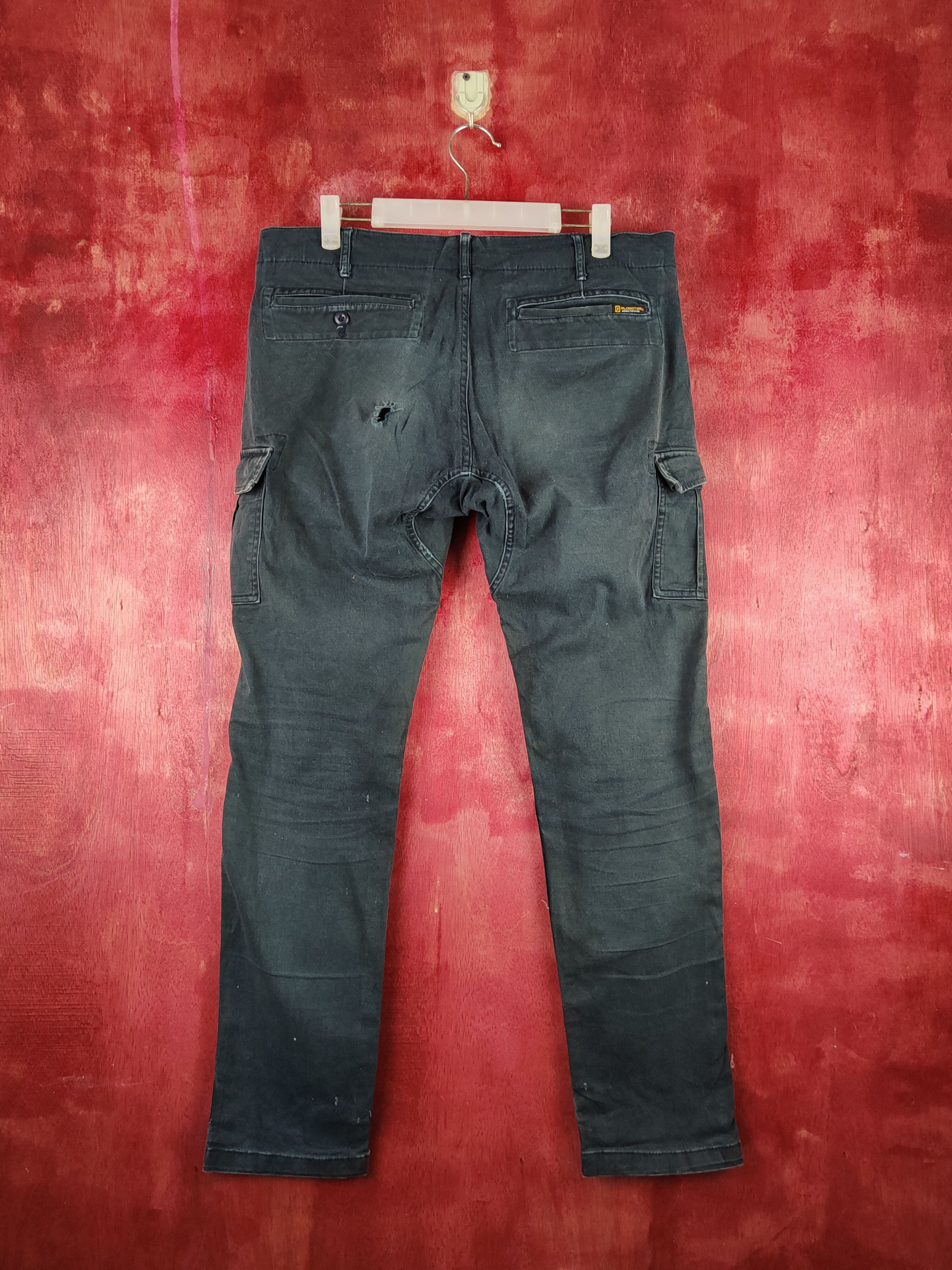 Japanese Brand Gladiator Blue Faded Multipocket Tactical Cargo Pants #S1452 Size US 35 - 7 Thumbnail