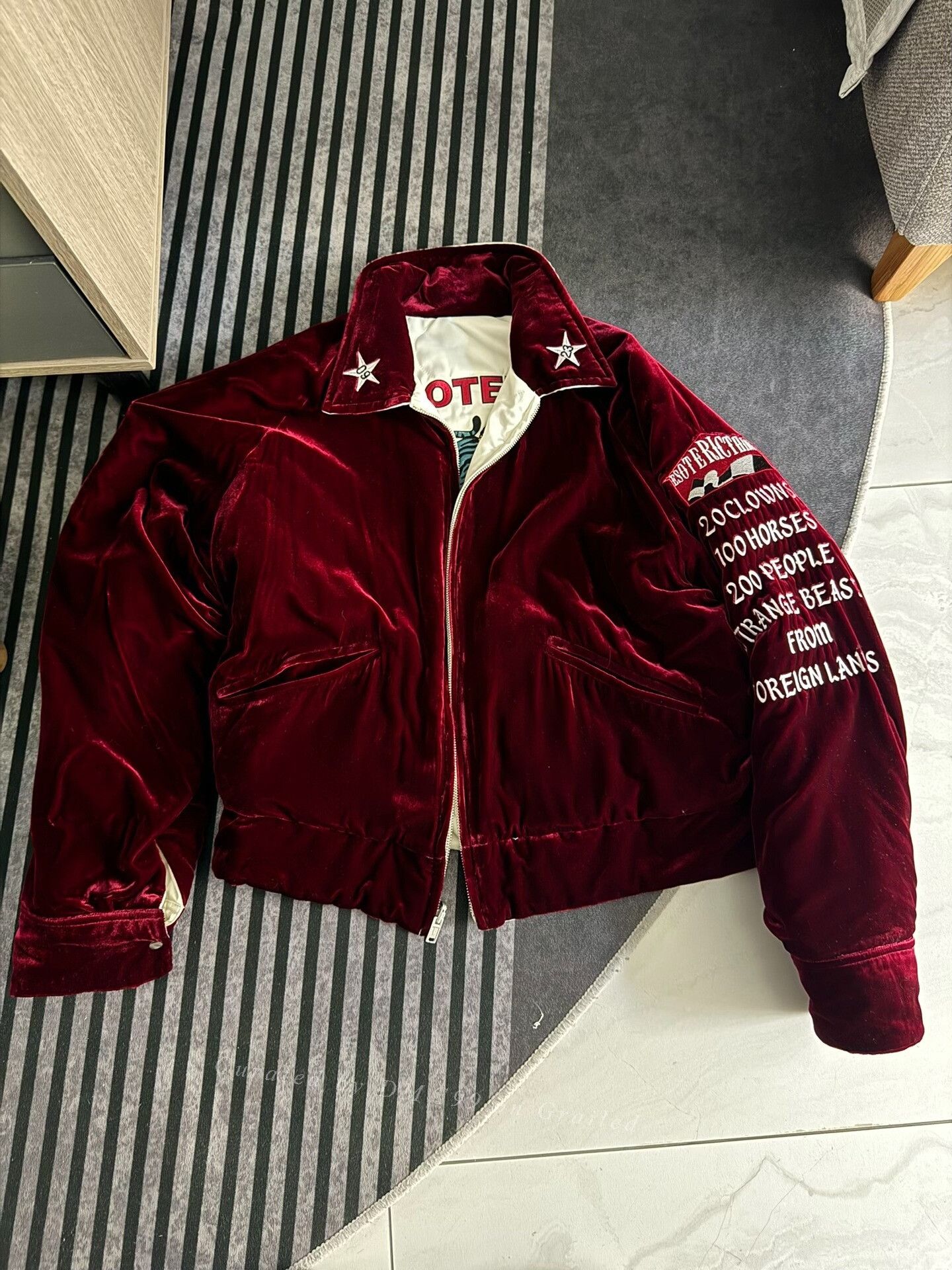 Vintage CIRCUS VELVET BOMBER JACKET Size S / US 4 / IT 40 - 1 Thumbnail