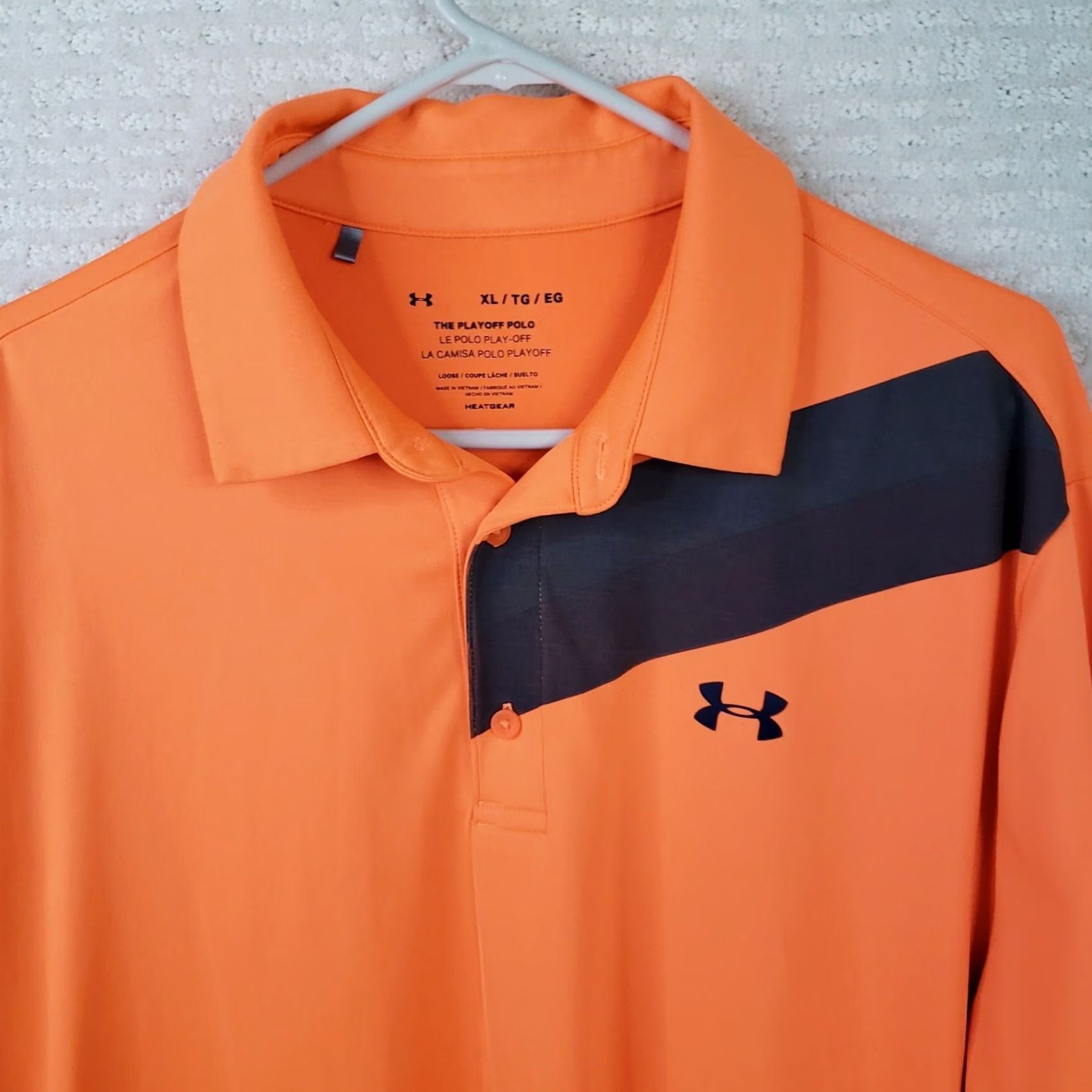Under Armour VINTAGE Under Armour Polo Shirt Men XL Orange The Play Off Polo Heat Gear Pullover Golf Size US XL / EU 56 / 4 - 3 Thumbnail