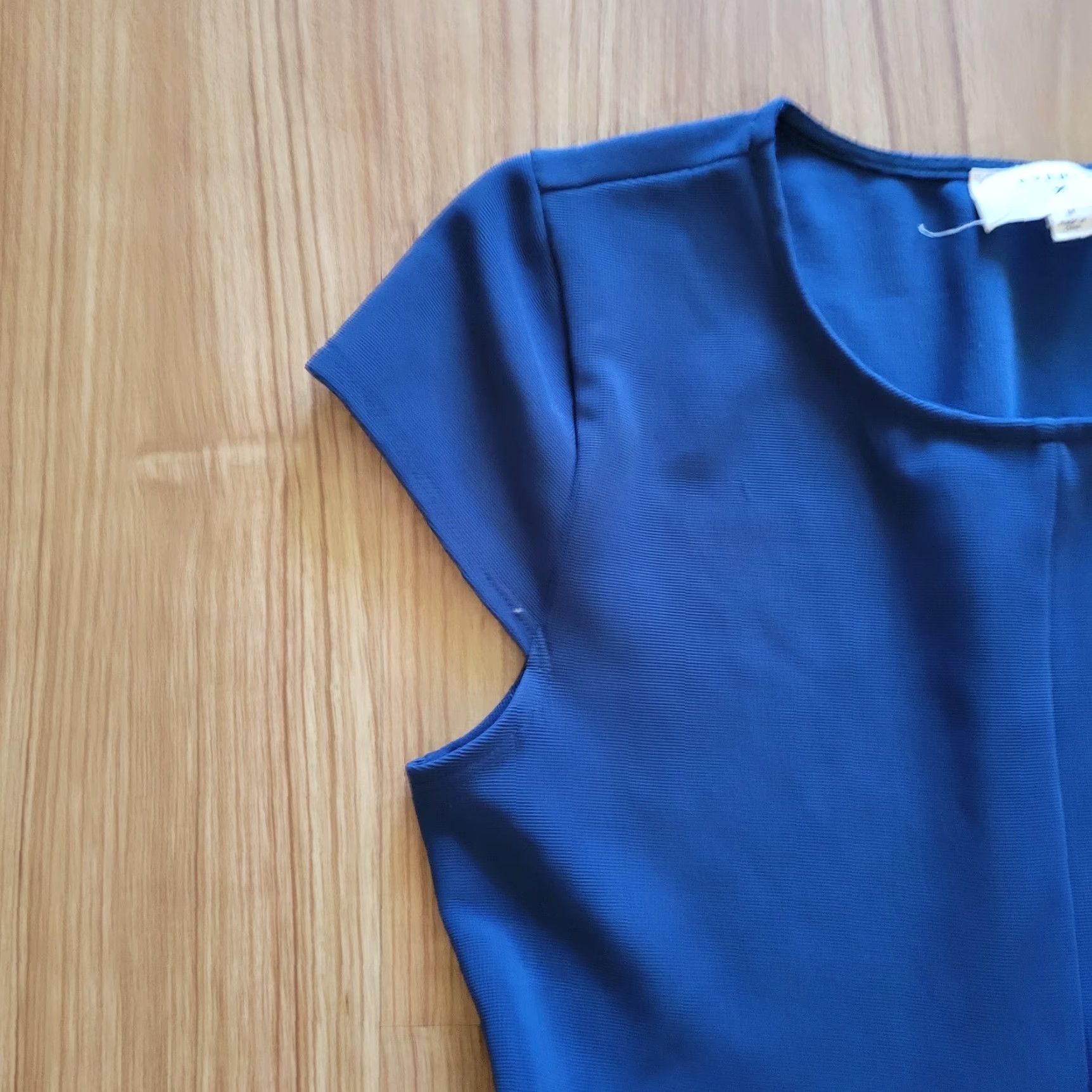 Vintage Everly Dress Womens Medium Navy Blue A-Line Cap Sleeve Solid Knee Length Business Casual Formal Size M / US 6-8 / IT 42-44 - 3 Thumbnail